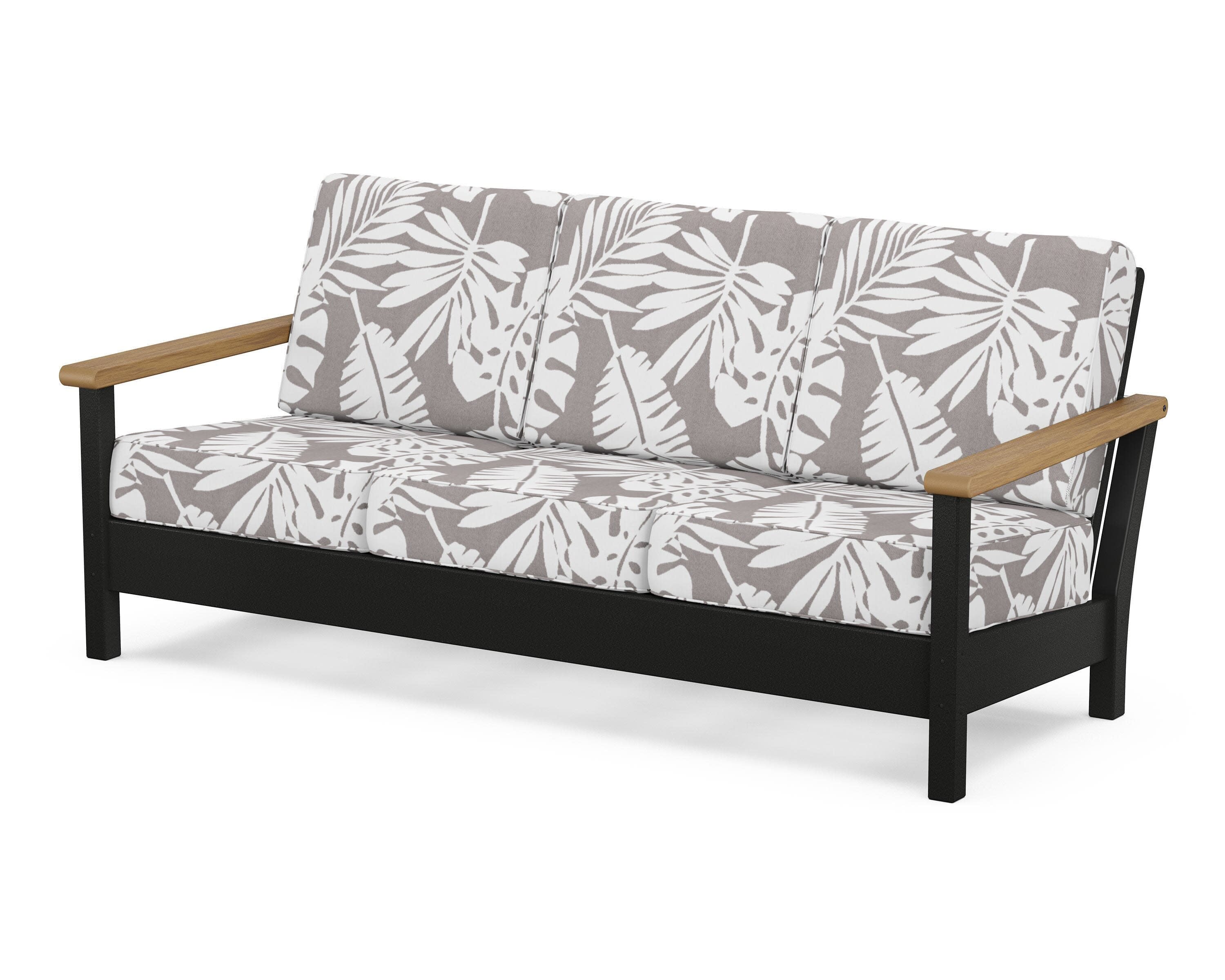 Harbour Deep Seating Sofa in Black / Natural / Leaf Grey Mist