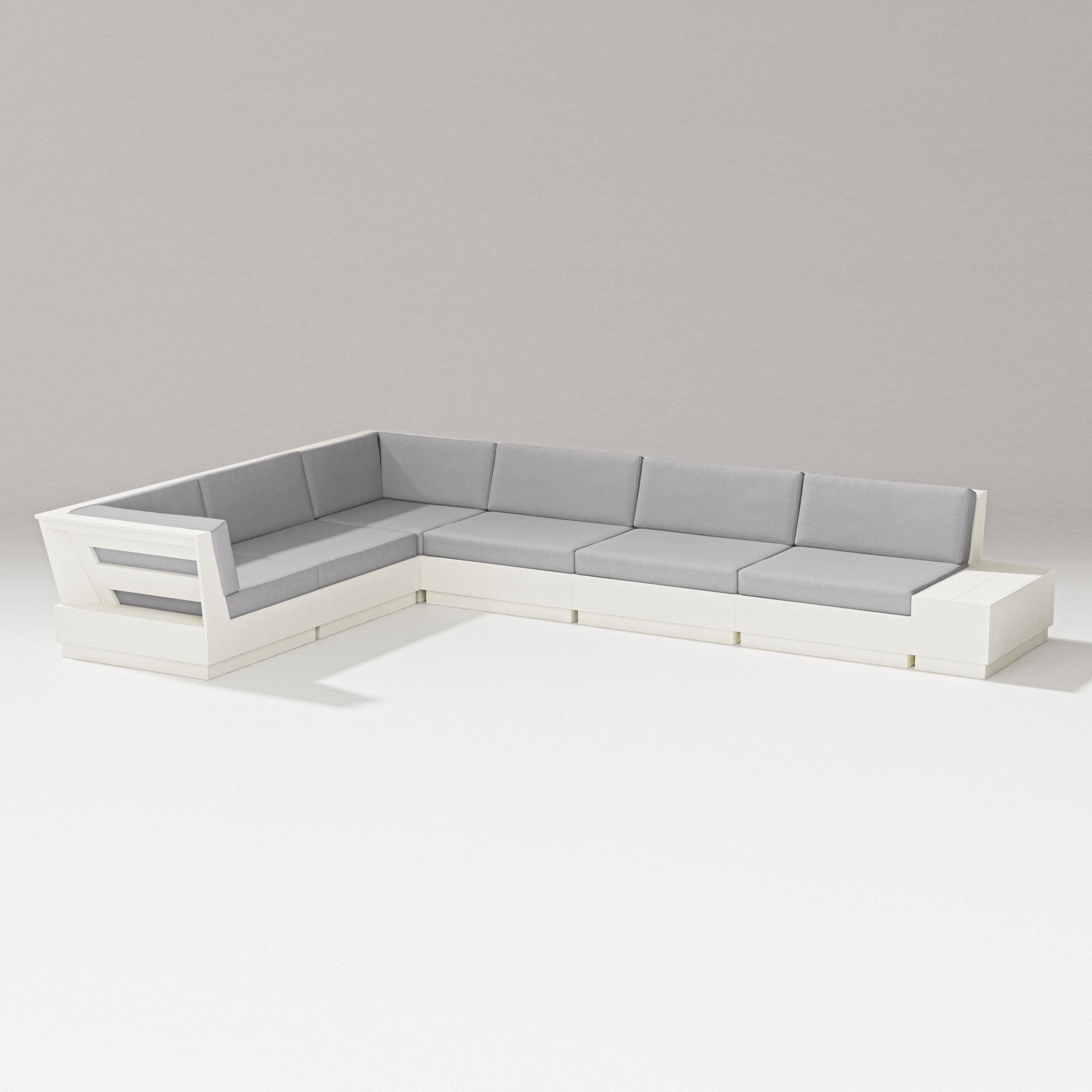 Elevate 7-Piece Corner Sectional in Vintage White / Granite