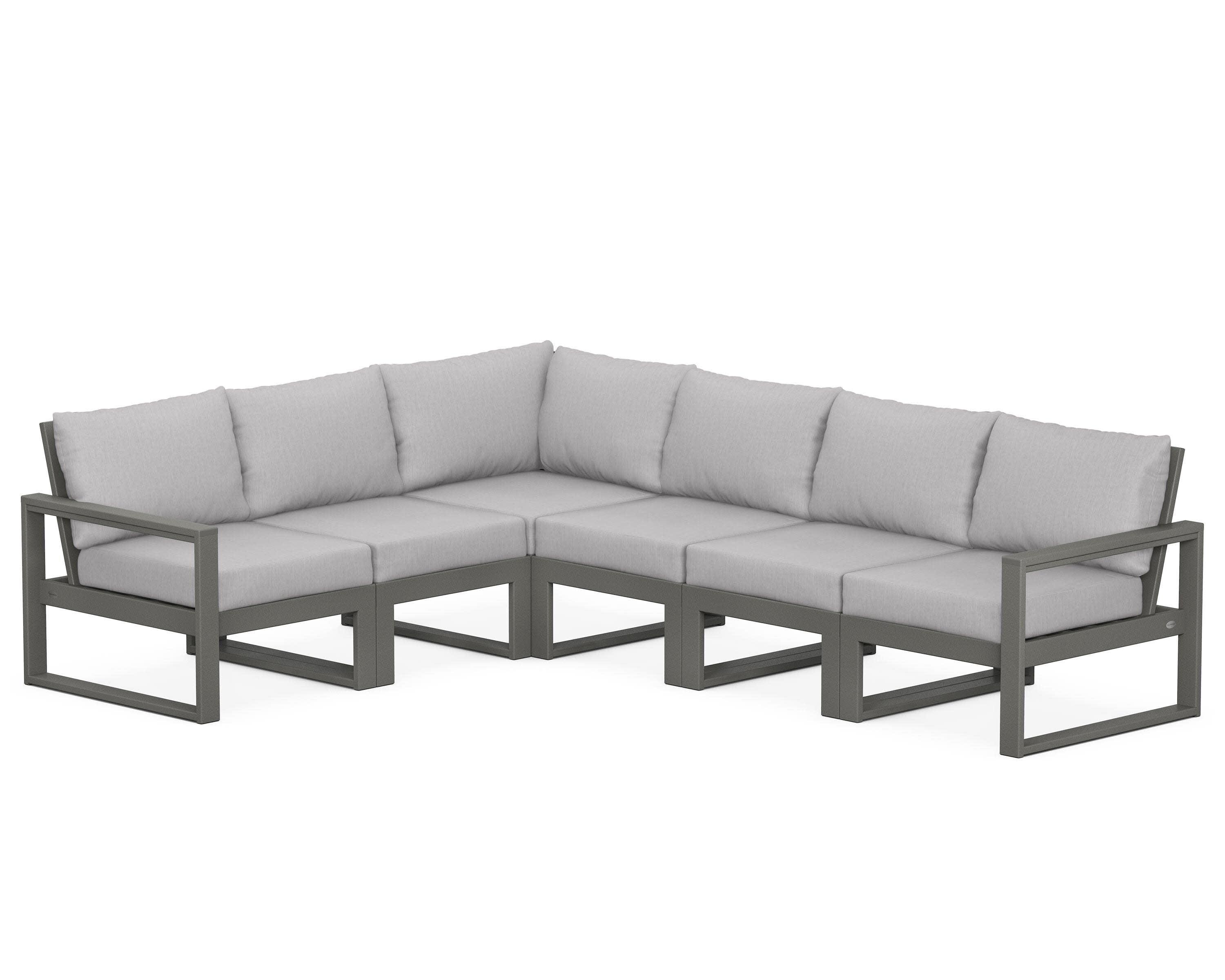 EDGE 6-Piece Modular Deep Seating Set in Slate Grey / Granite