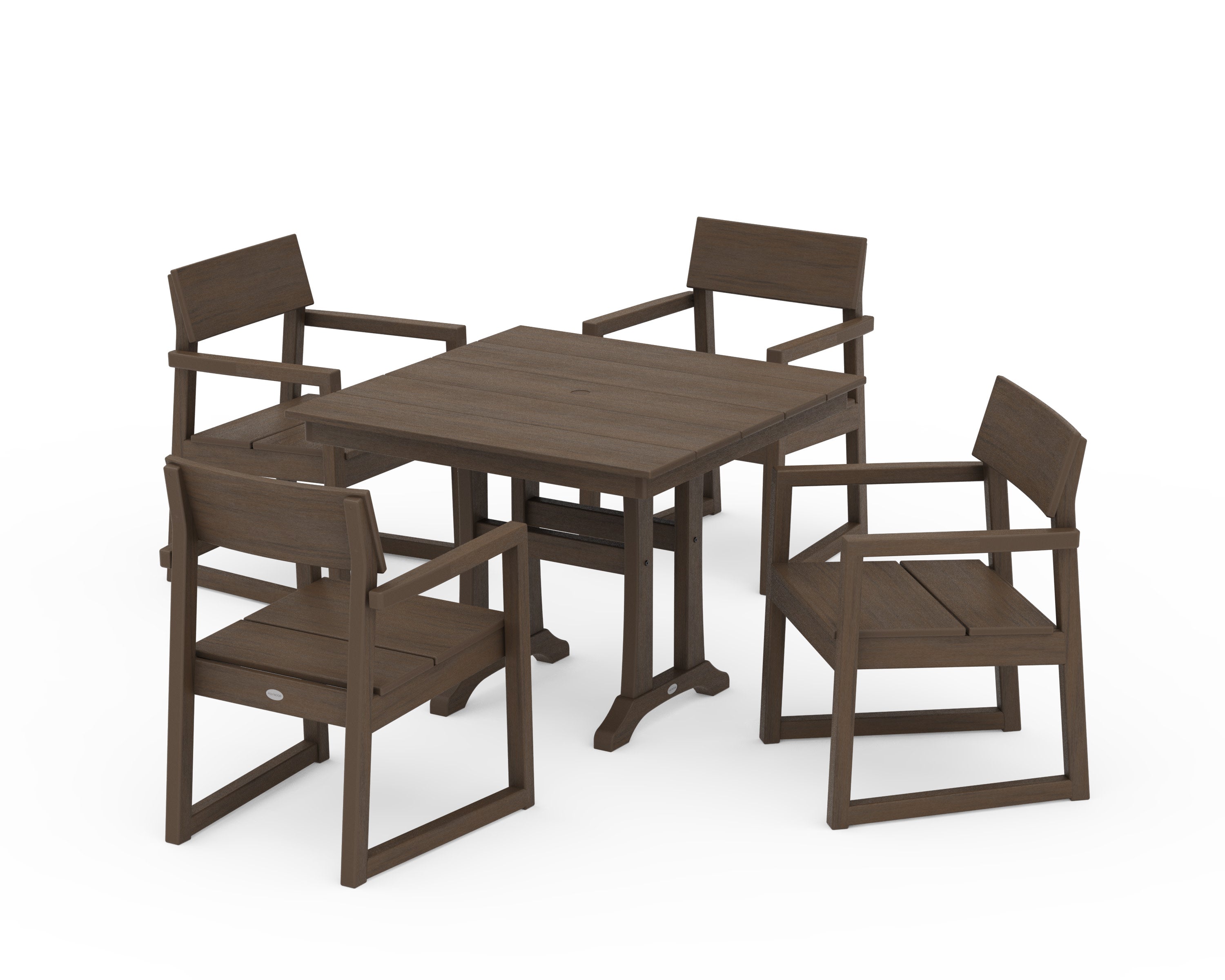 EDGE 5-Piece Farmhouse Dining Set With Trestle Legs in Kona