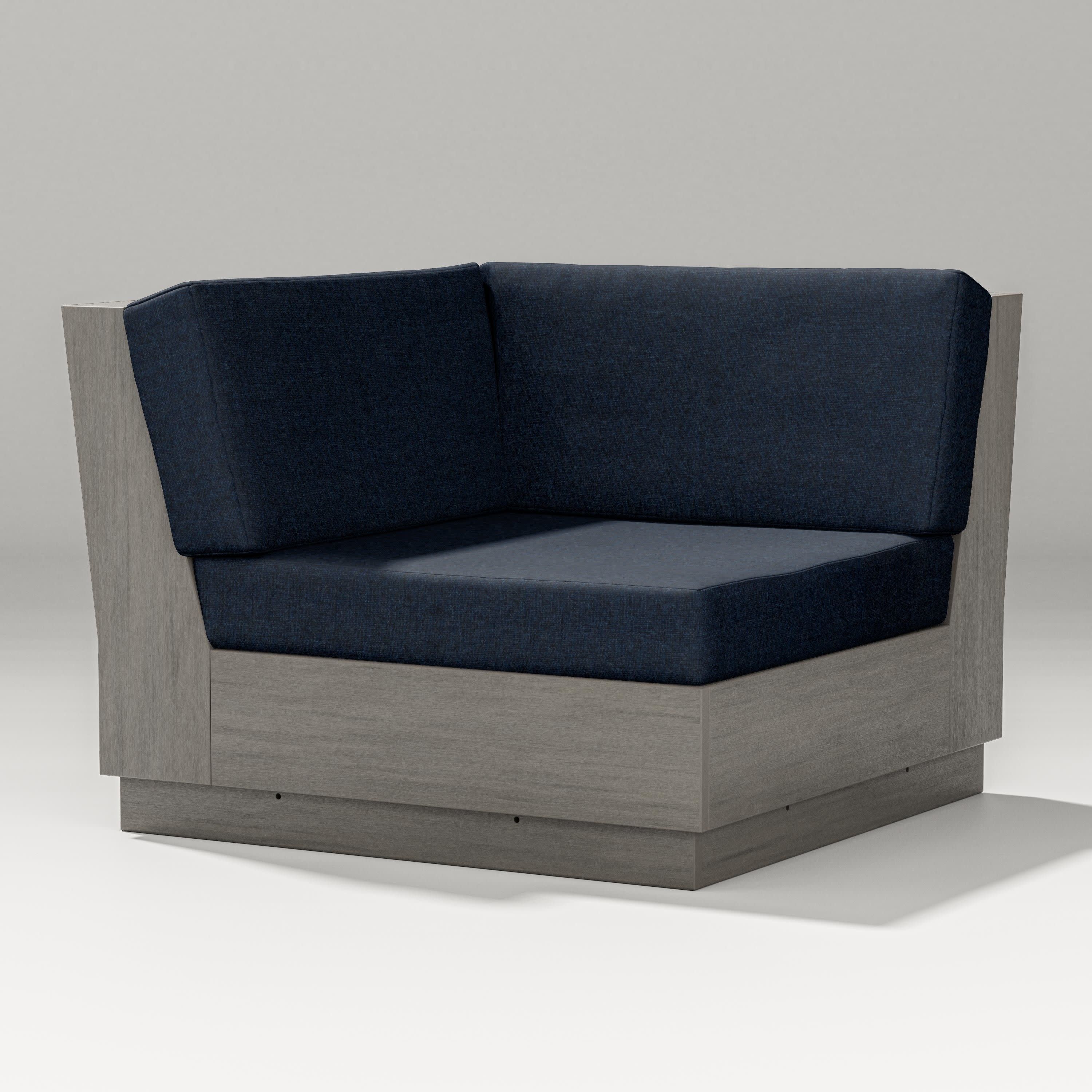 Elevate Modular Corner Chair in Driftwood / Marine Indigo