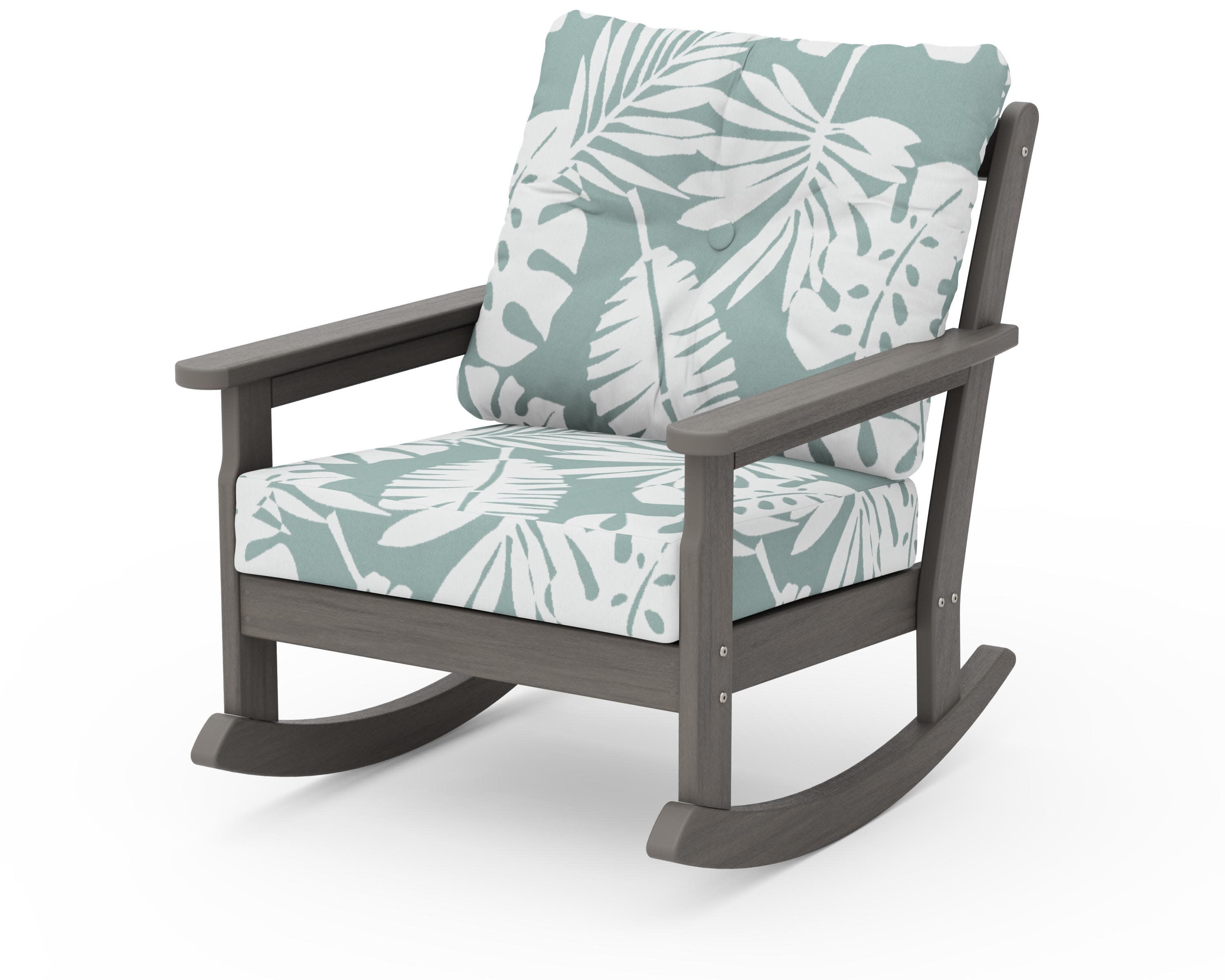 Vineyard Deep Seating Rocking Chair in Driftwood / Leaf Glacier Spa