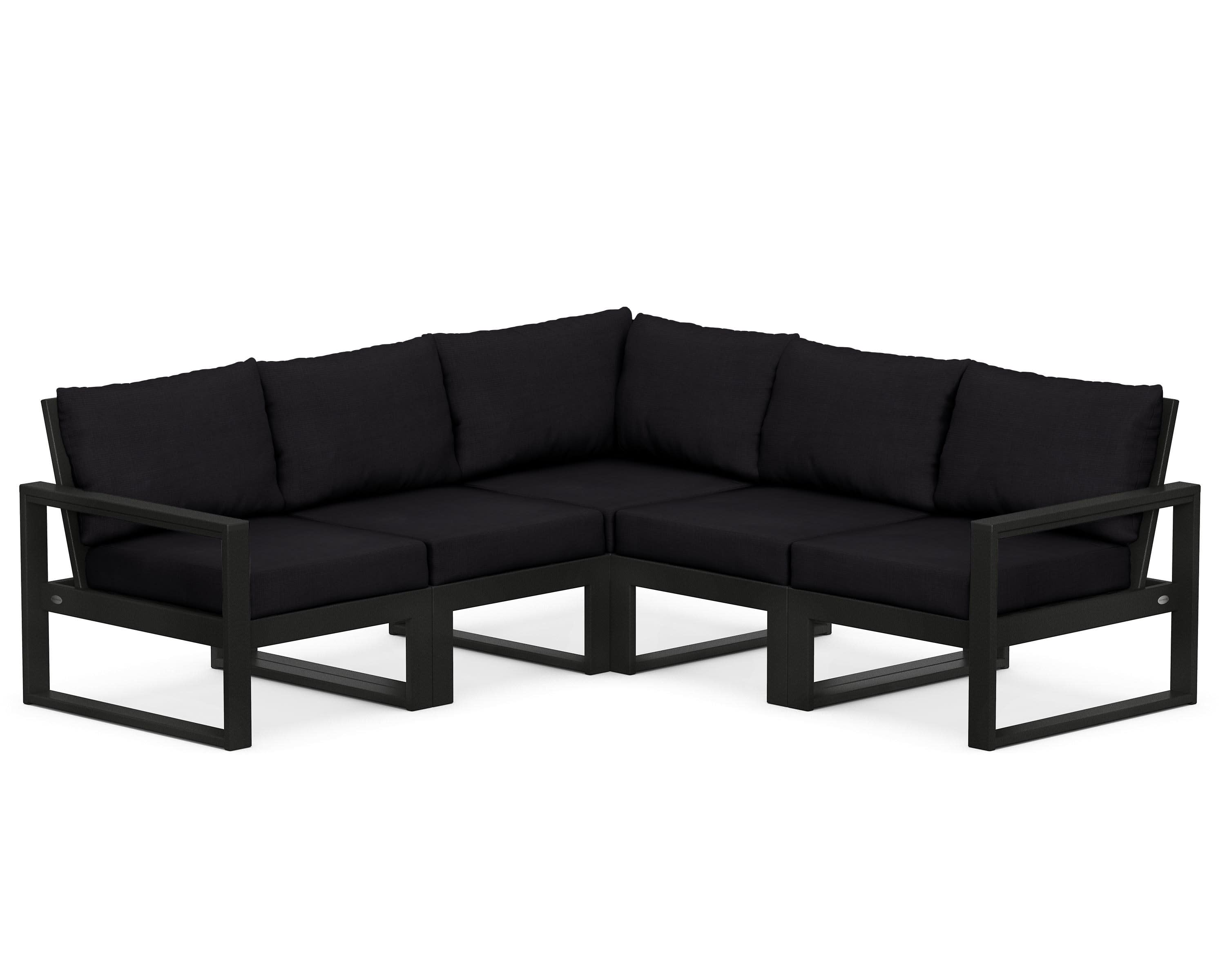 EDGE 5-Piece Modular Deep Seating Set in Black / Midnight Linen