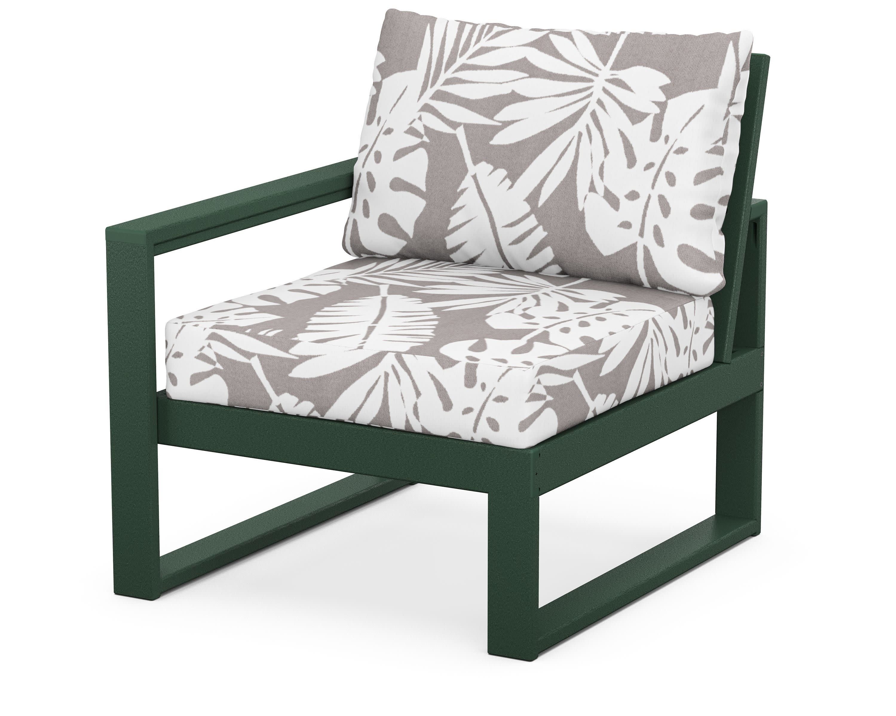 EDGE Modular Left Arm Chair in Green / Leaf Grey Mist