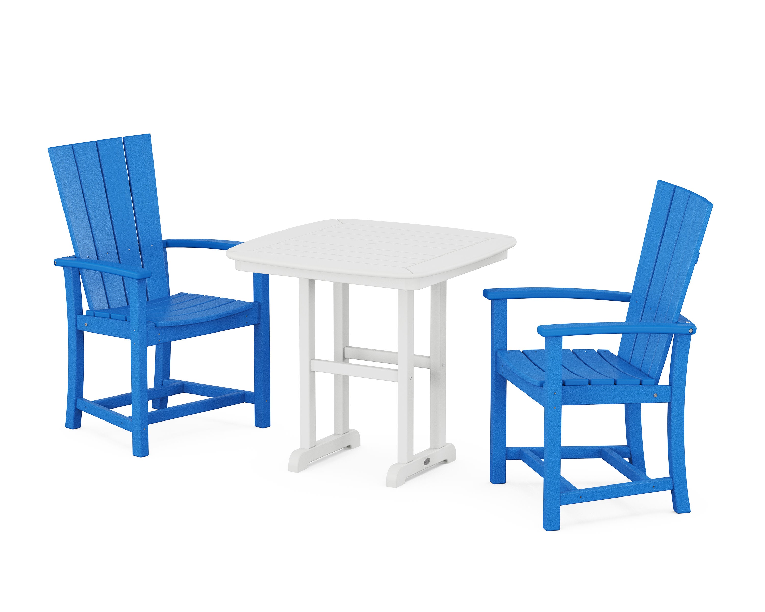 Quattro 3-Piece Dining Set in Pacific Blue / White