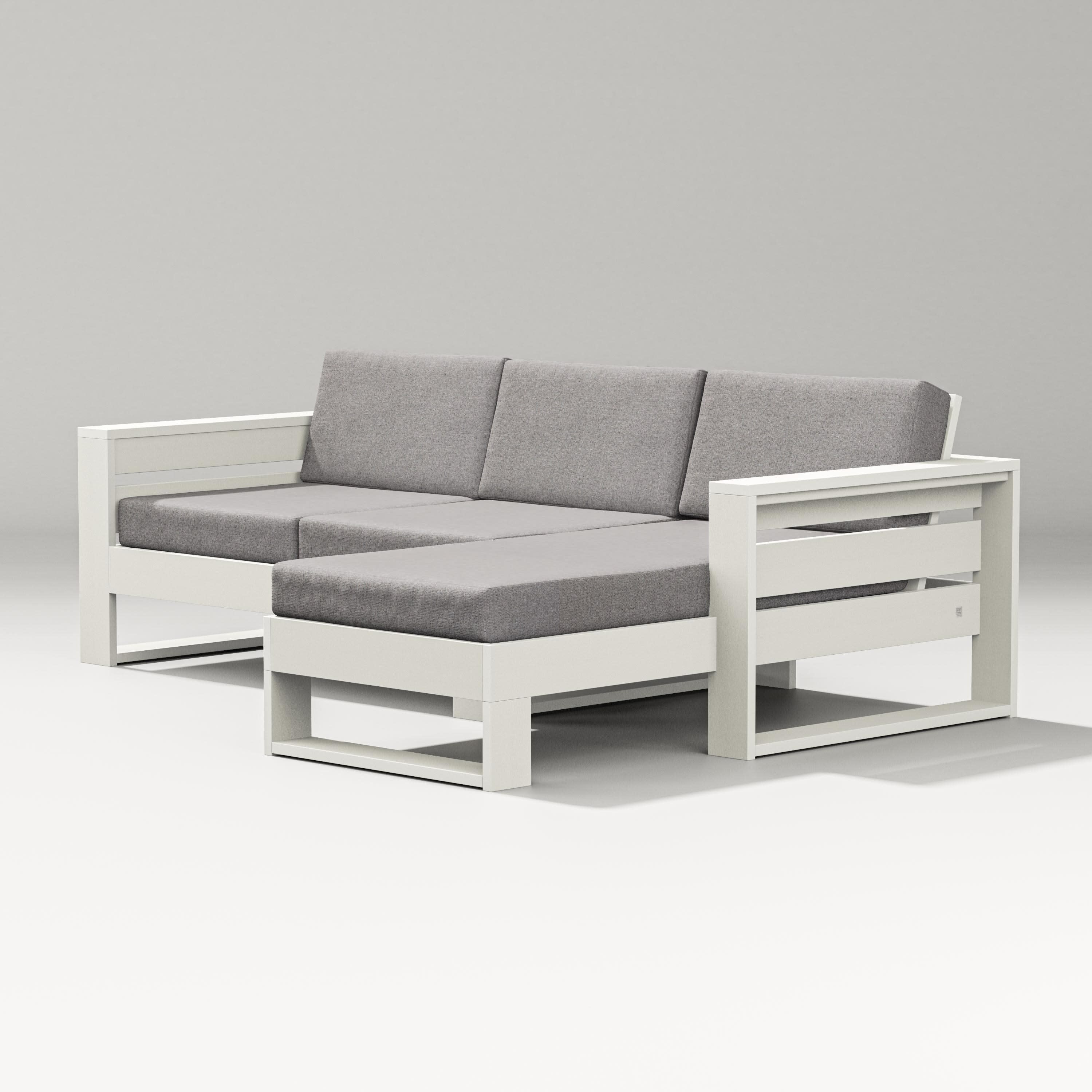 Latitude Right Chaise Sectional in Vintage White / Grey Mist