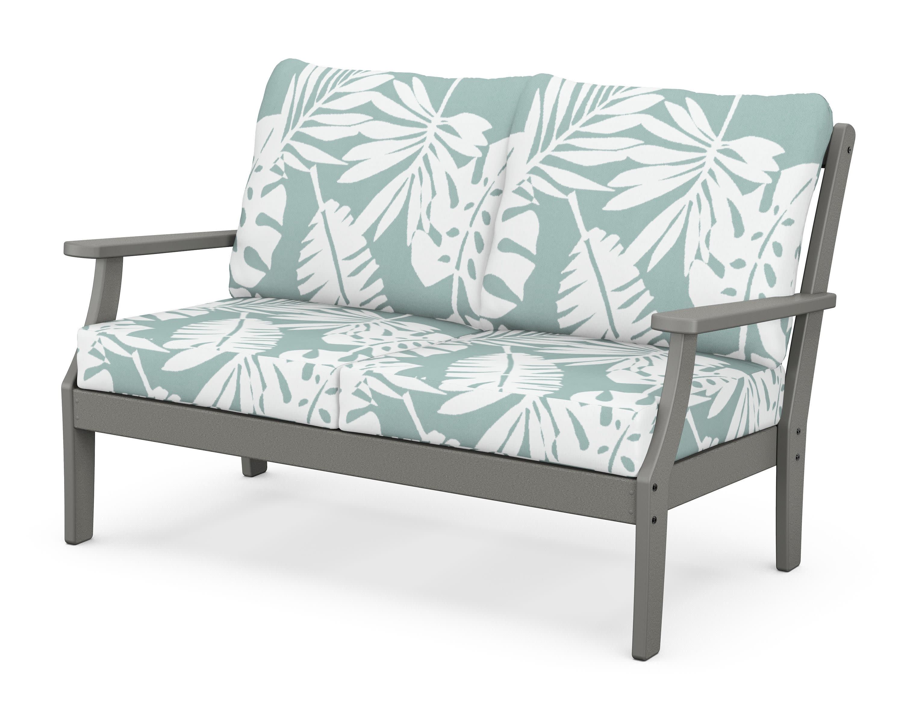 Braxton Deep Seating Loveseat in Slate Grey / Leaf Glacier Spa