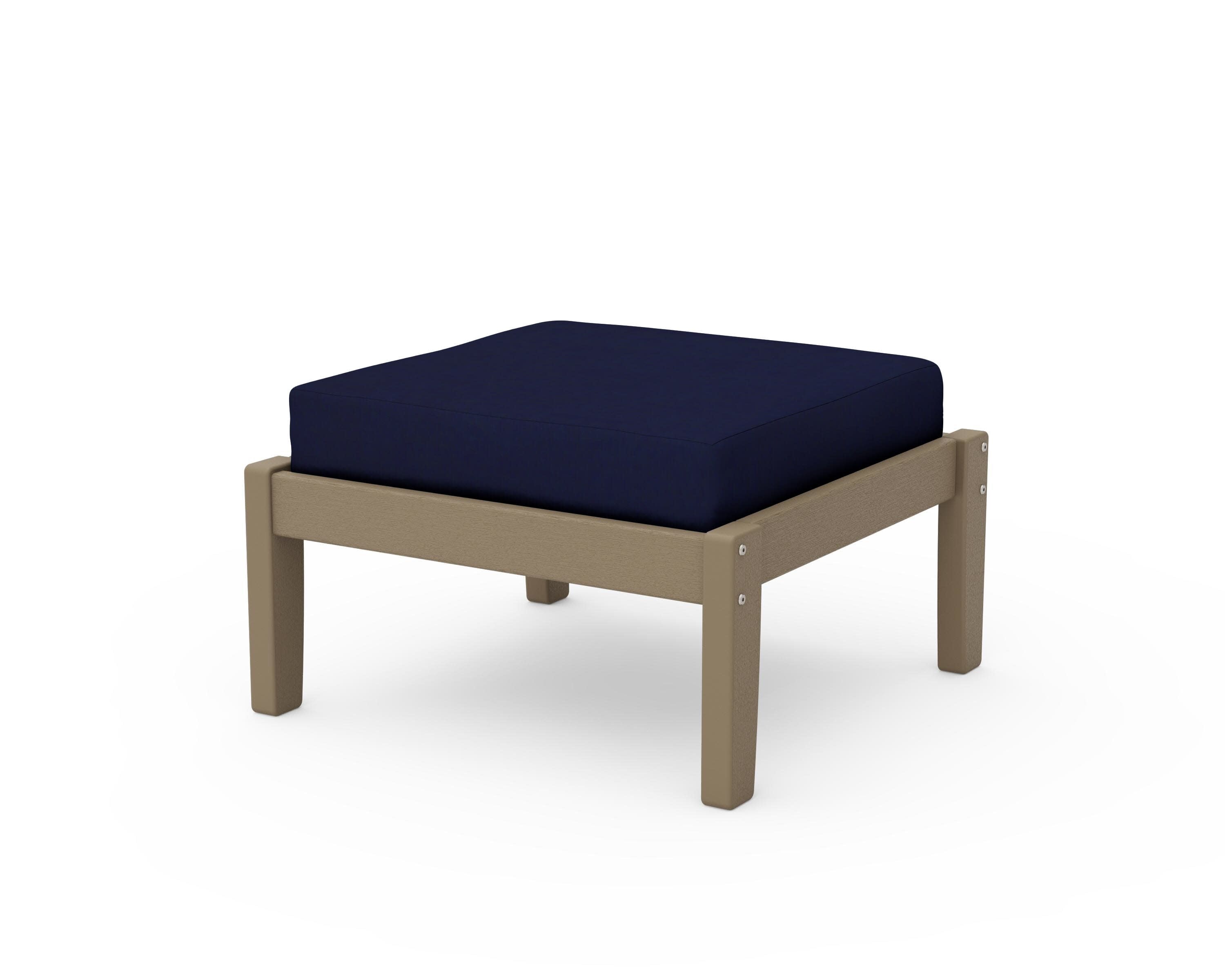 Deep Seating Ottoman in Vintage Sahara / Navy