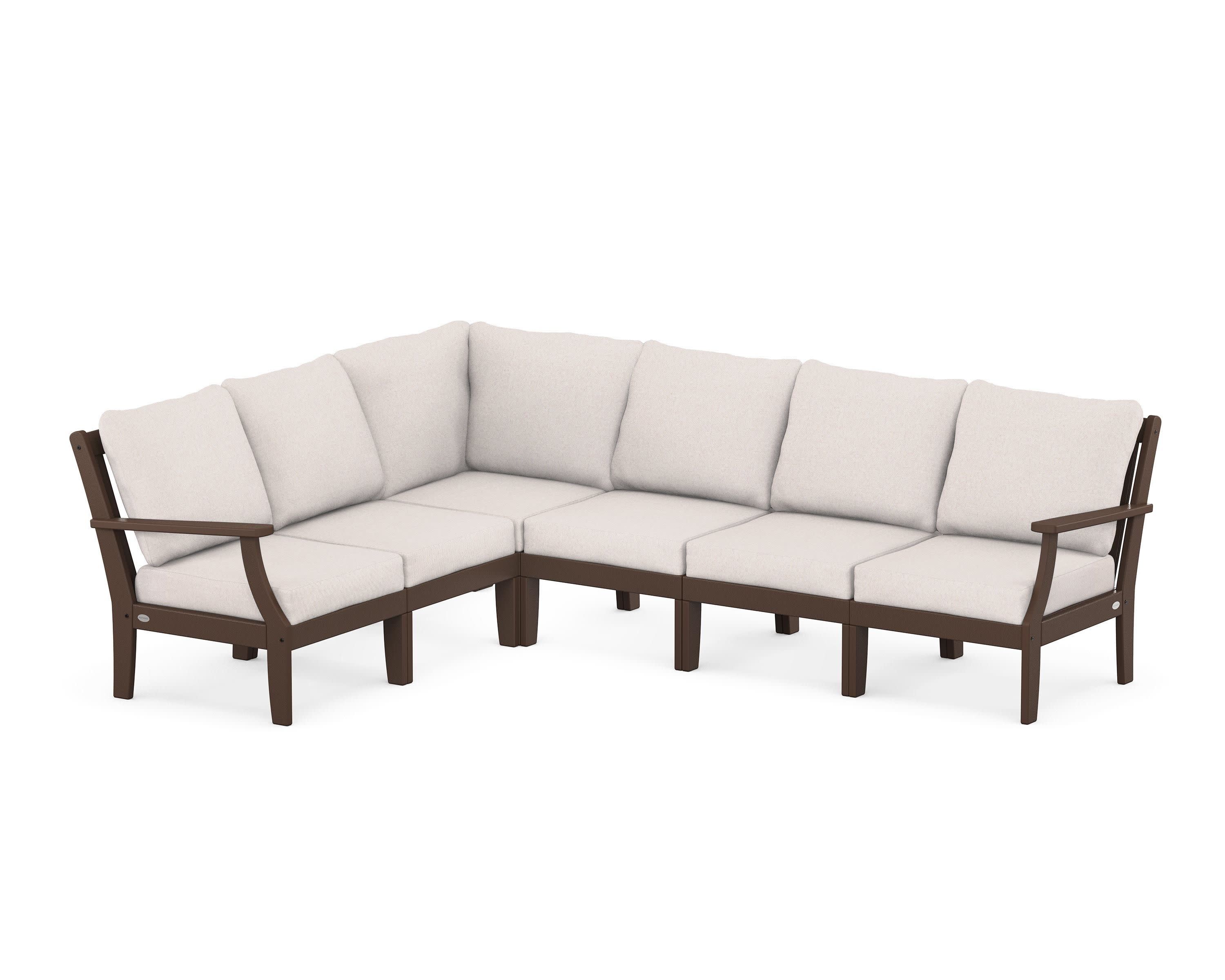 Braxton Modular 6-Piece Deep Seating Set in Mahogany / Dune Burlap