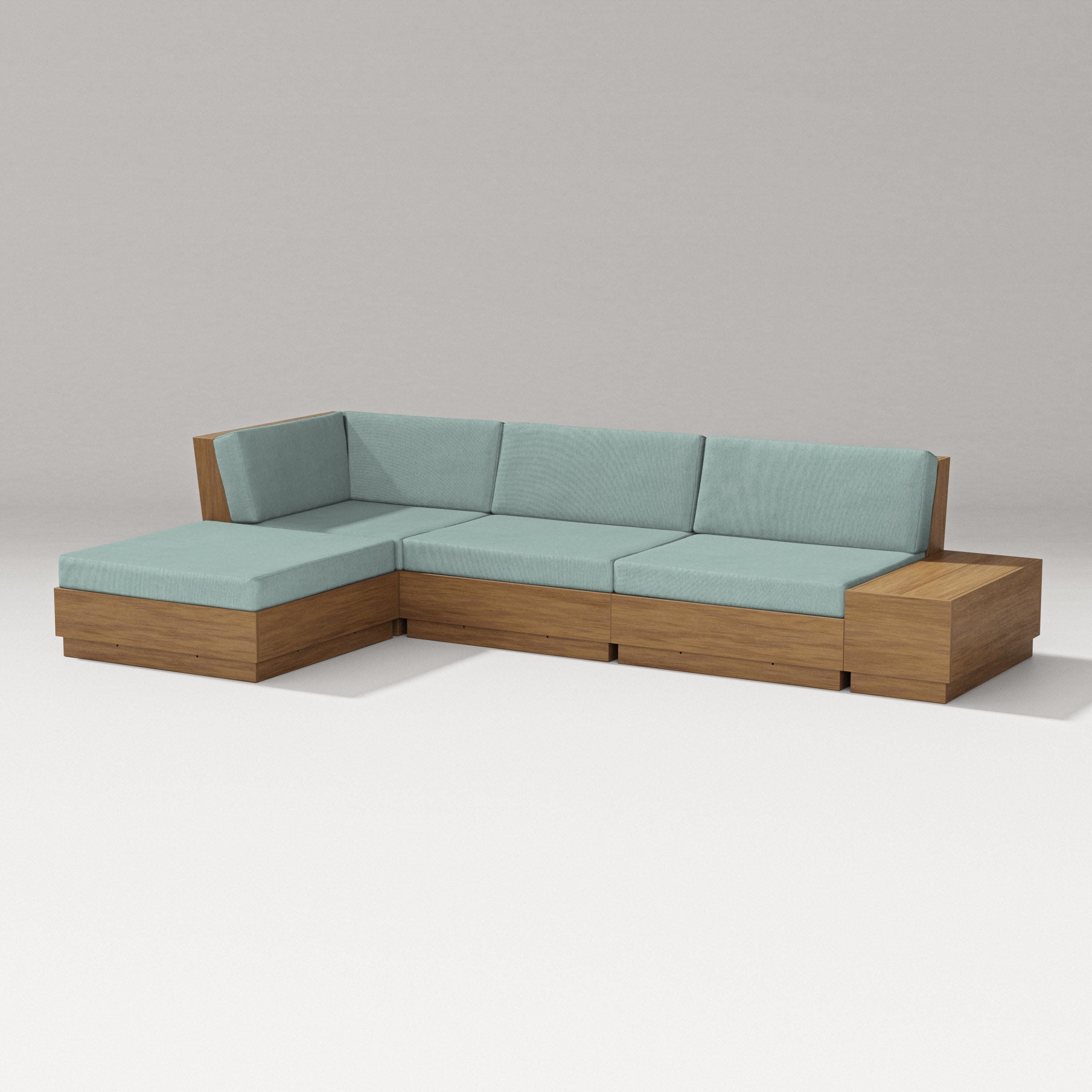 Elevate Chaise Sectional in Natural / Glacier Spa
