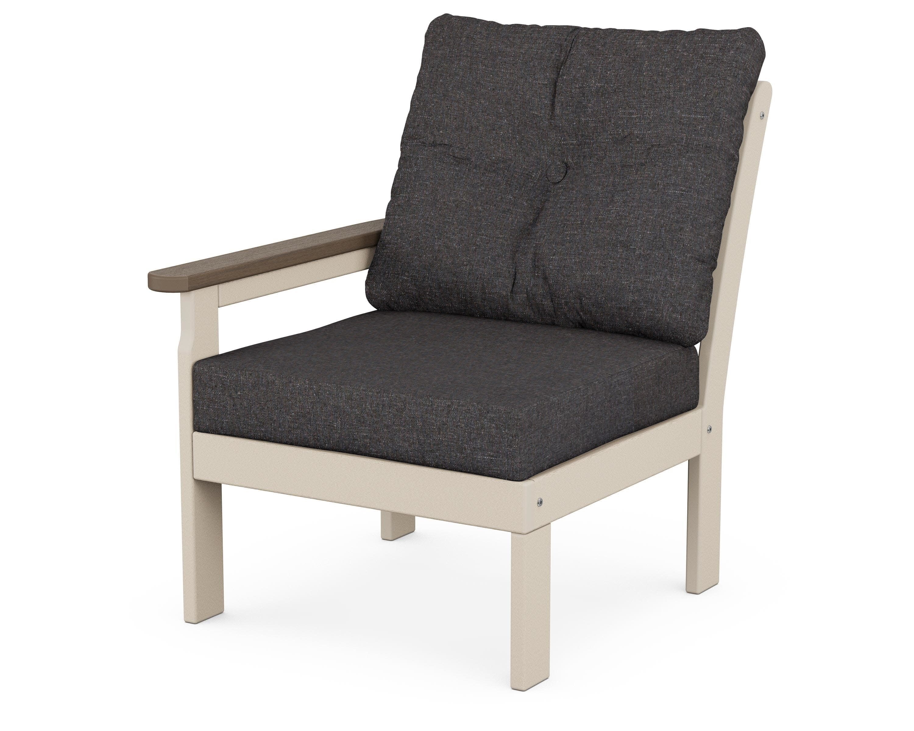 Vineyard Modular Left Arm Chair in Sand / Kona / Ash Charcoal