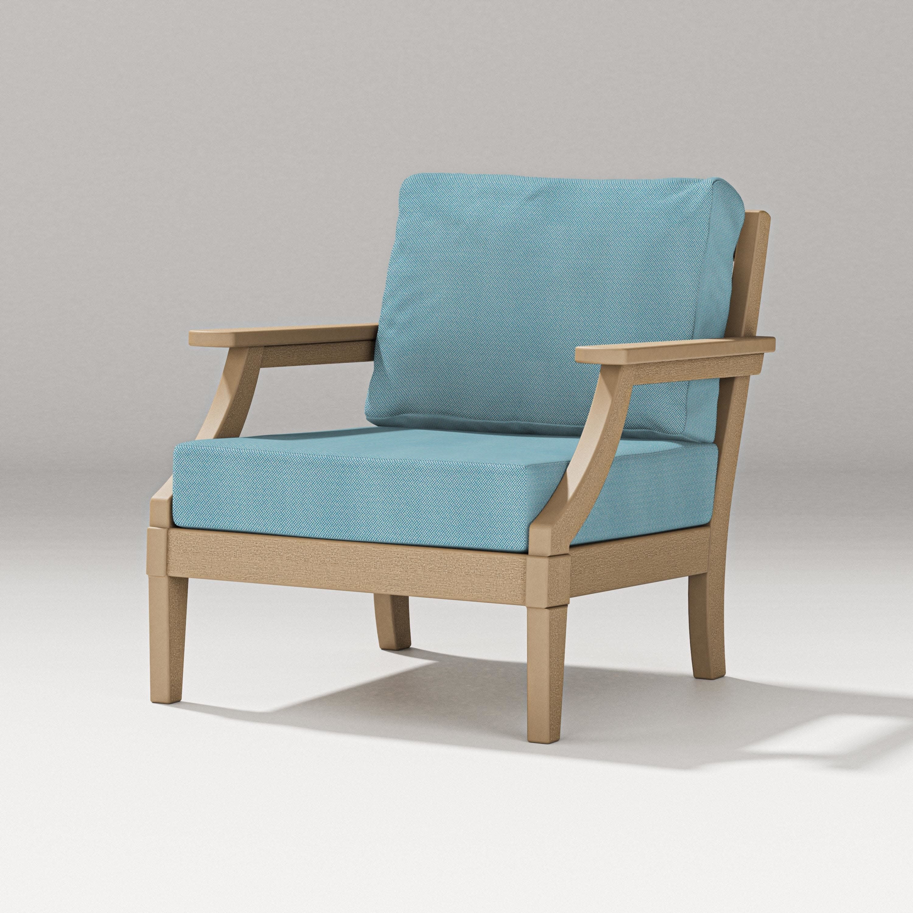 Estate Lounge Chair in Vintage Sahara / Lattice Sky Blue
