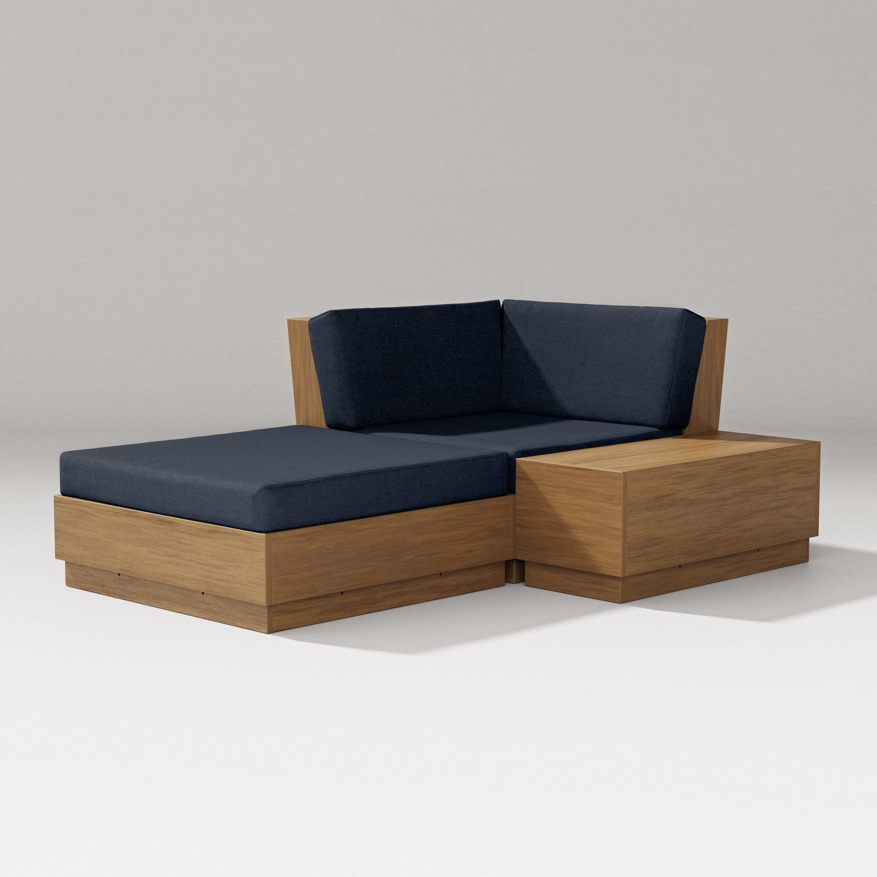 Elevate Corner Chaise in Natural / Marine Indigo