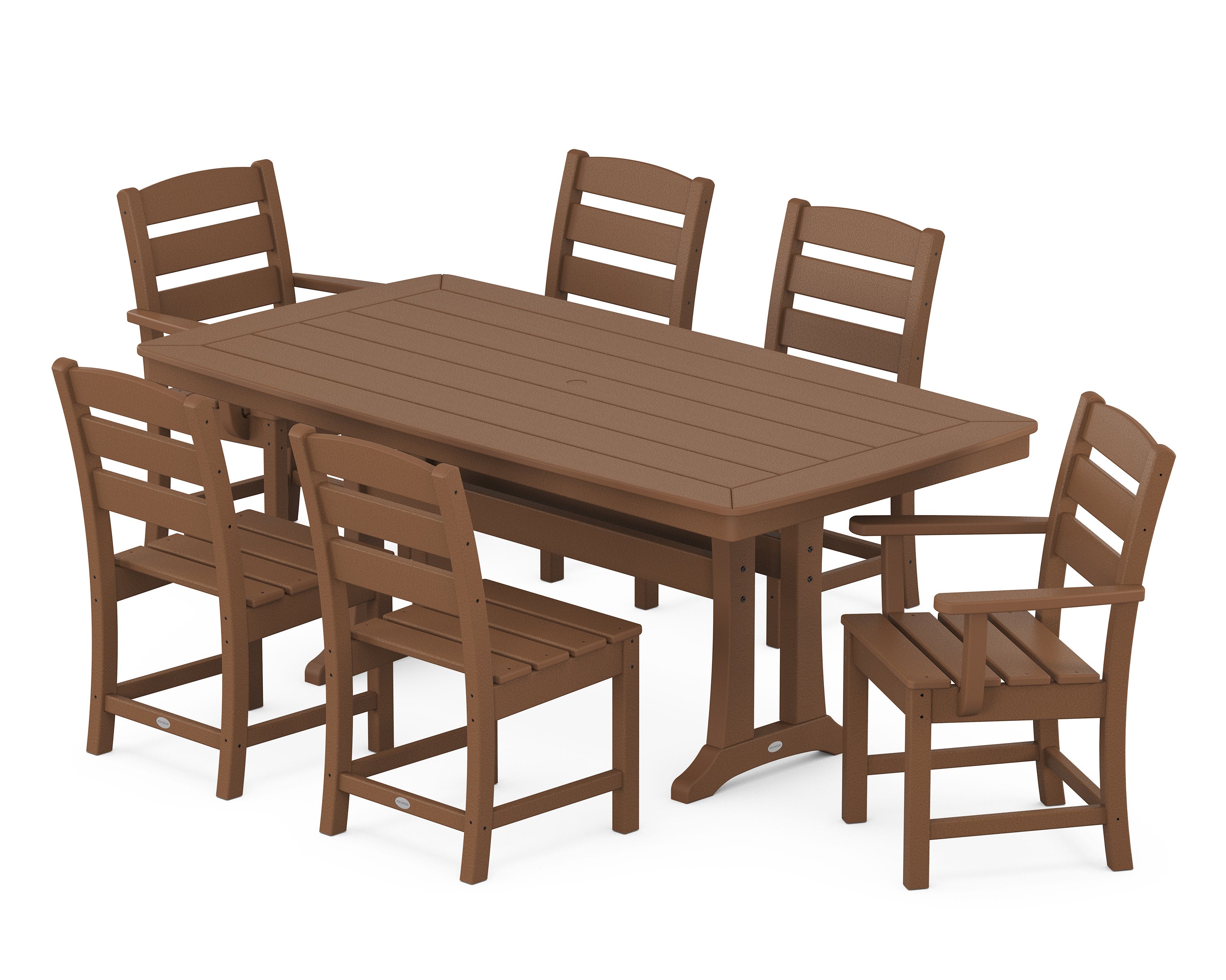 Lakeside 7-Piece Dining Set with Trestle Legs in Teak