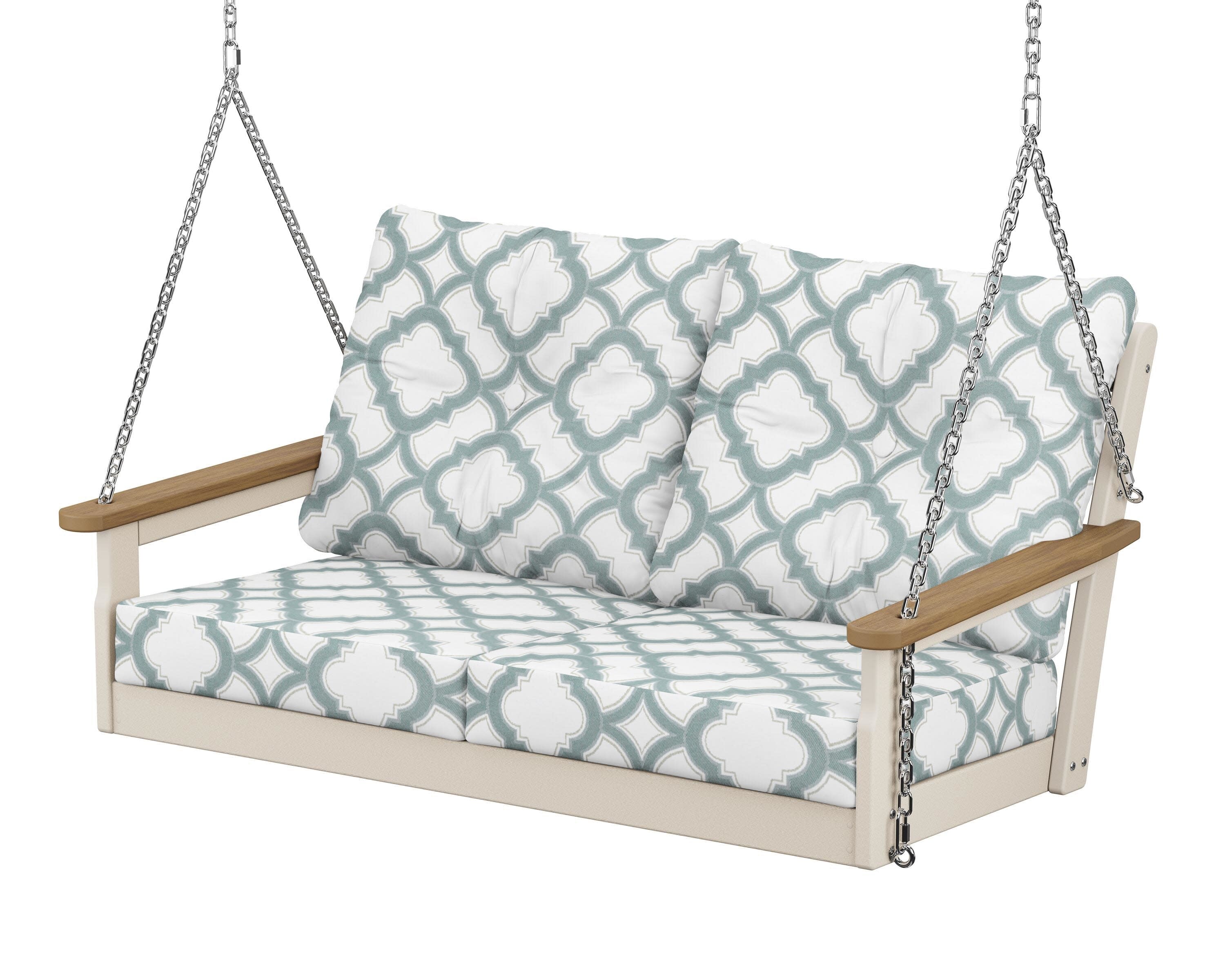 Vineyard Deep Seating Swing in Sand / Natural / Trellis Glacier Spa