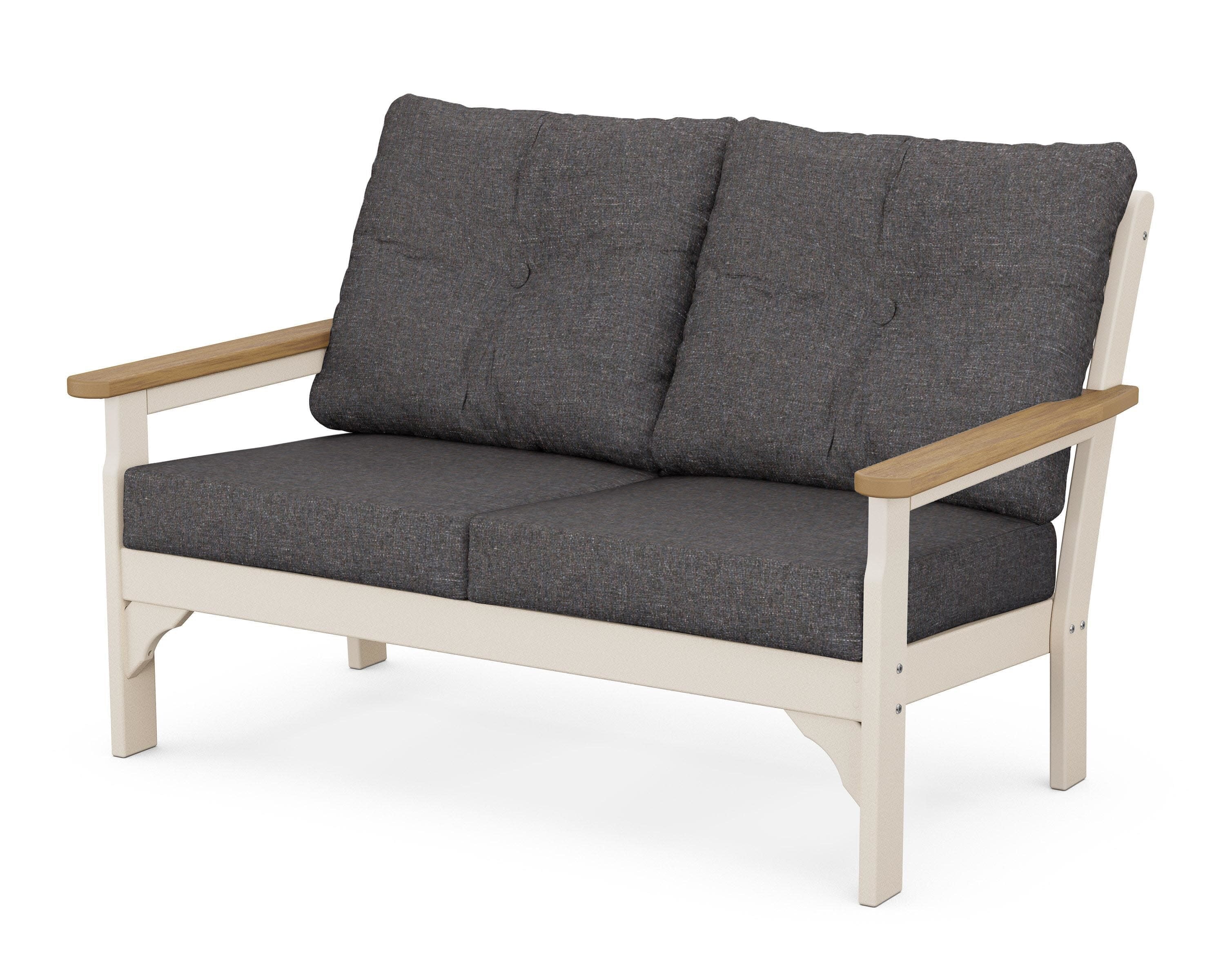 Vineyard Deep Seating Loveseat in Sand / Natural / Ash Charcoal