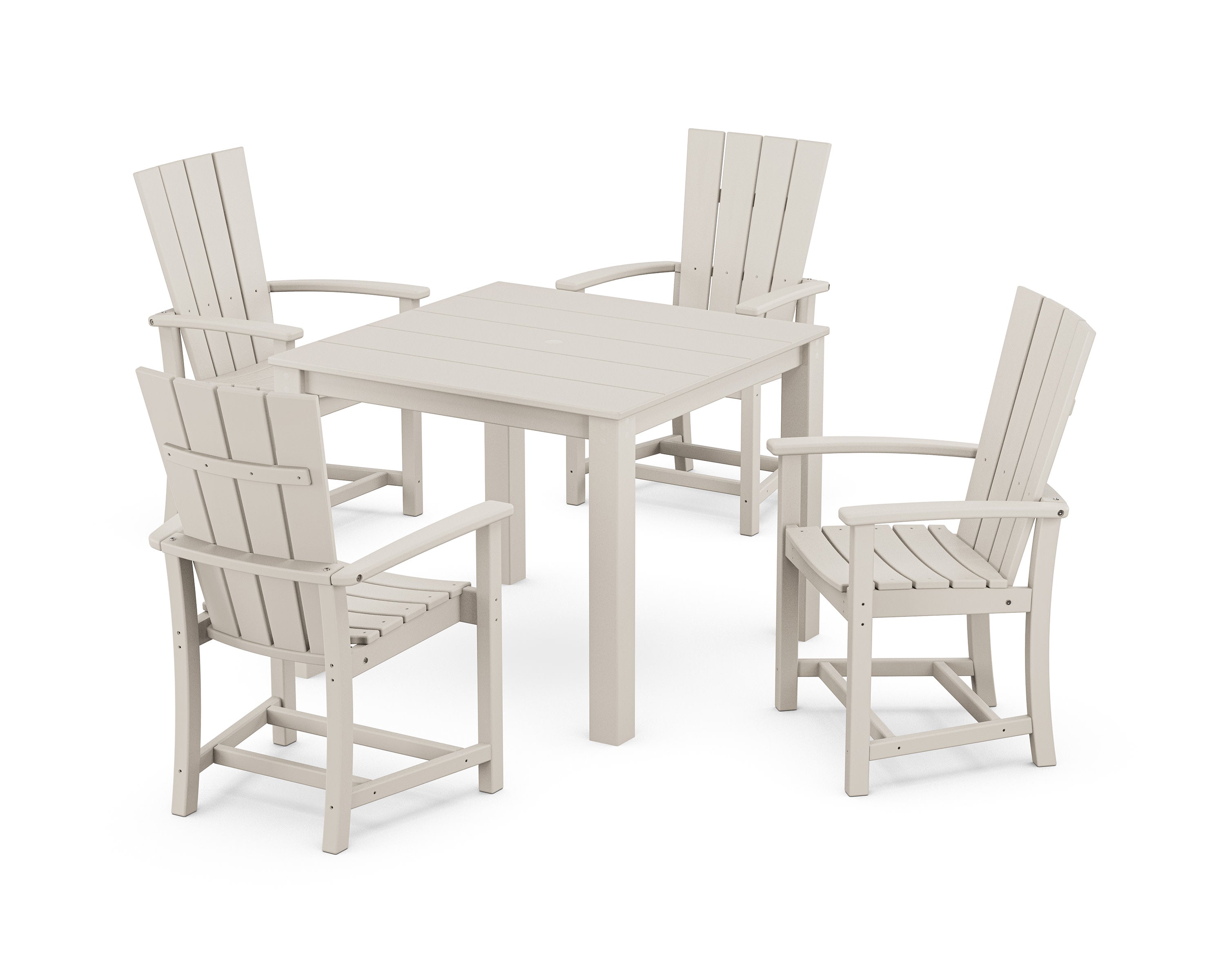 Quattro 5-Piece Parsons Dining Set in Sand