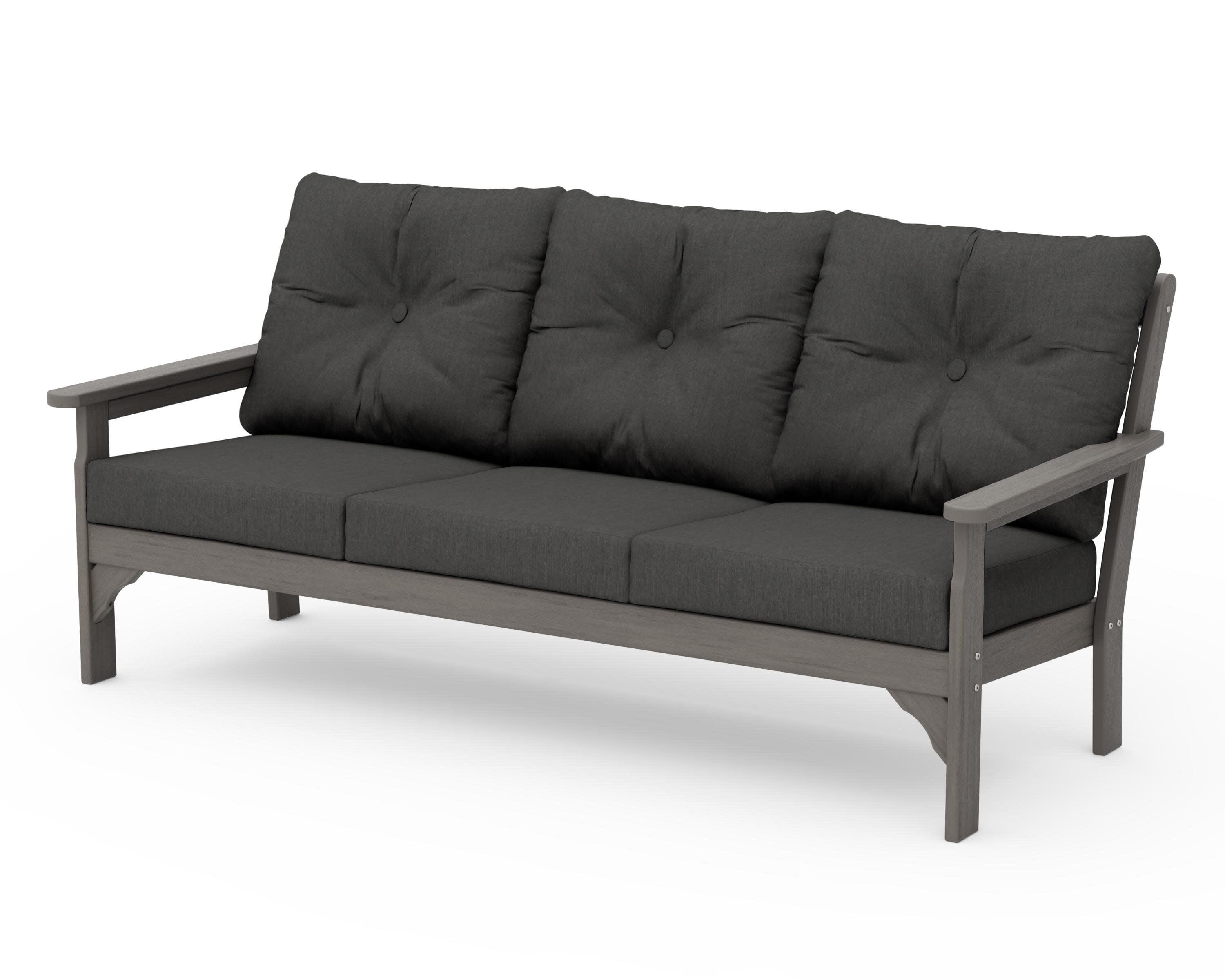 Vineyard Deep Seating Sofa in Driftwood / Spectrum Carbon