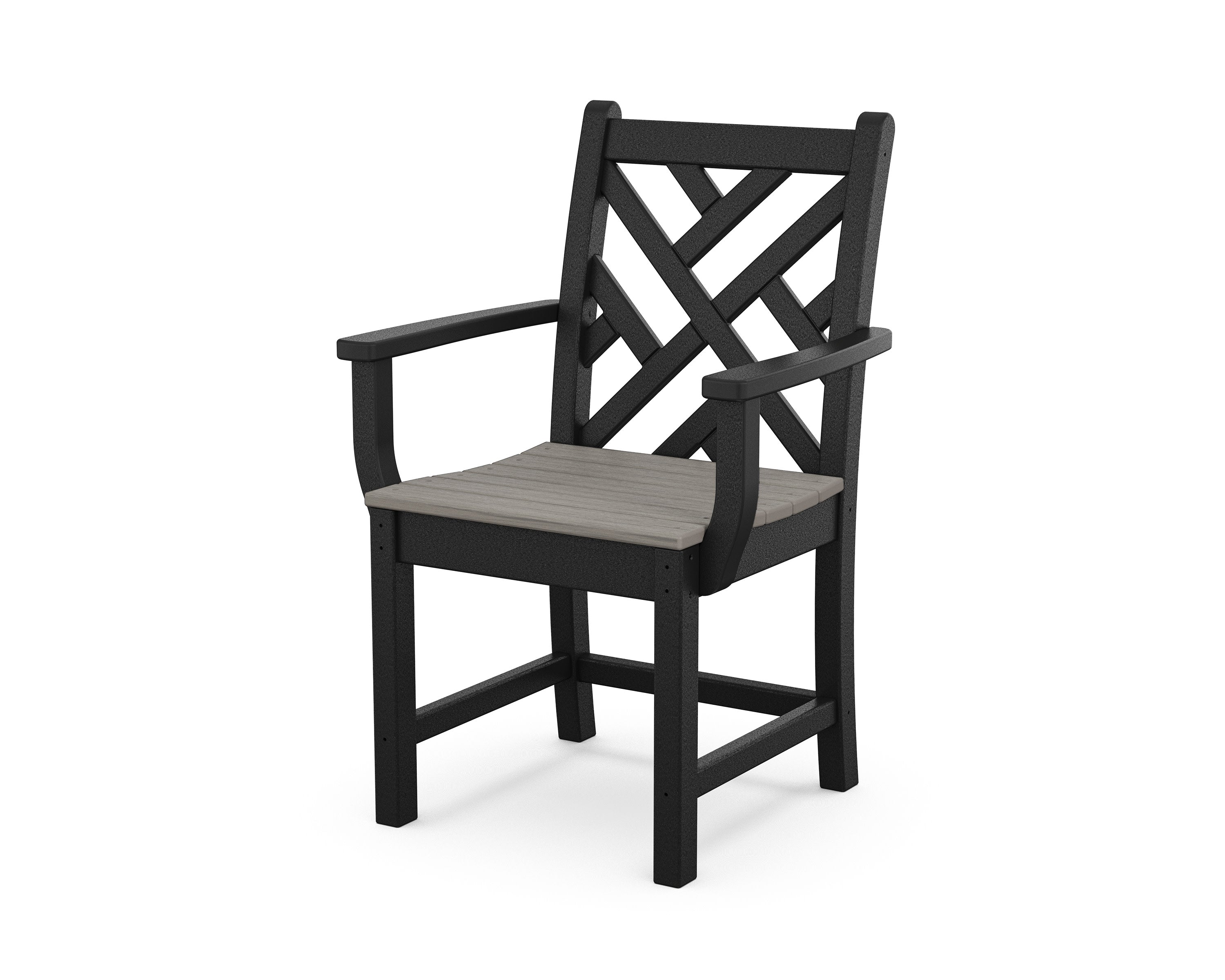 Chippendale Dining Arm Chair in Black / Driftwood