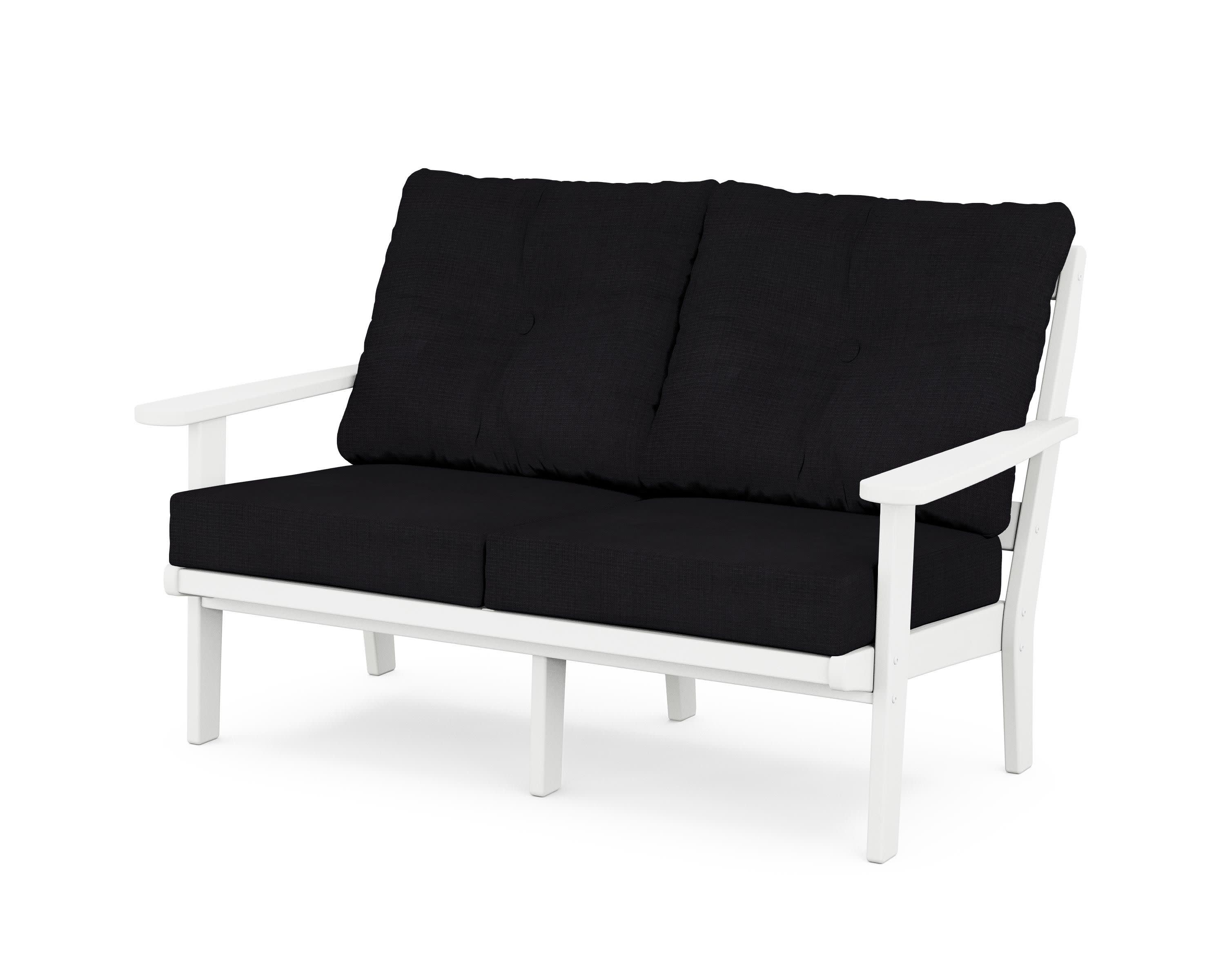 Mission Deep SeatingLoveseat in White / Midnight Linen