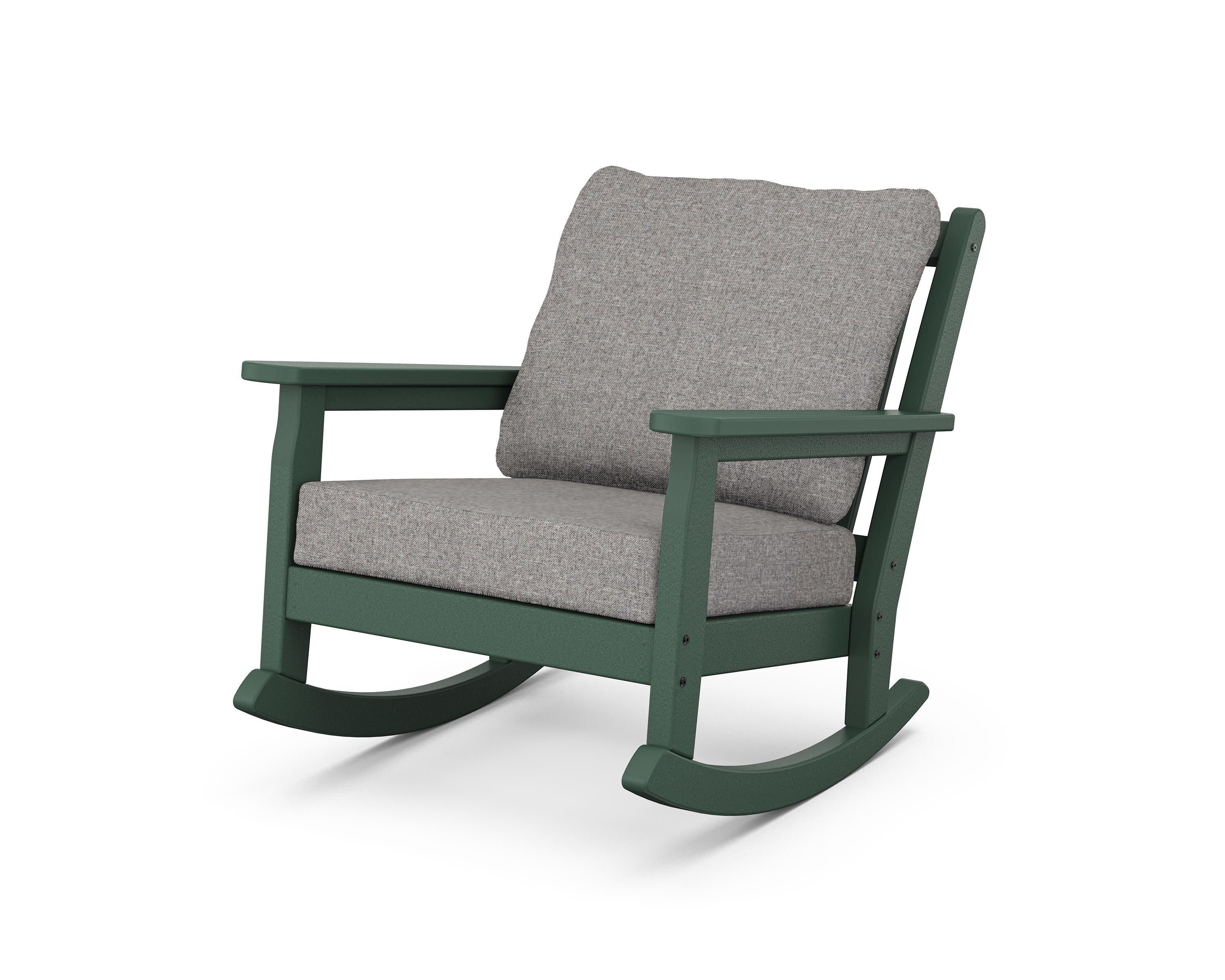 Chippendale Deep Seating Rocking Chair in Green / Grey Mist