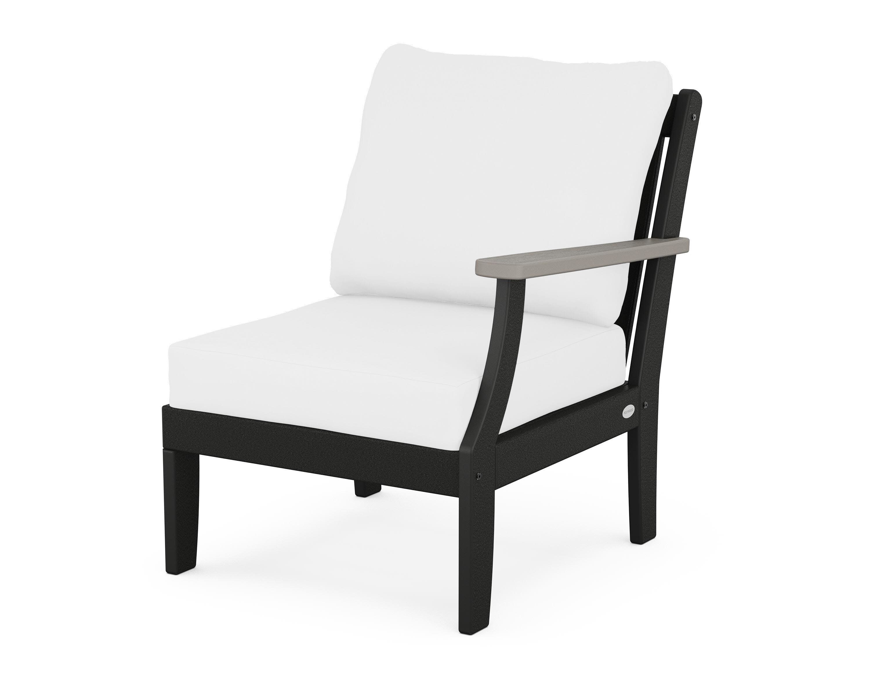 Braxton Modular Right Arm Chair in Black / Driftwood / Natural