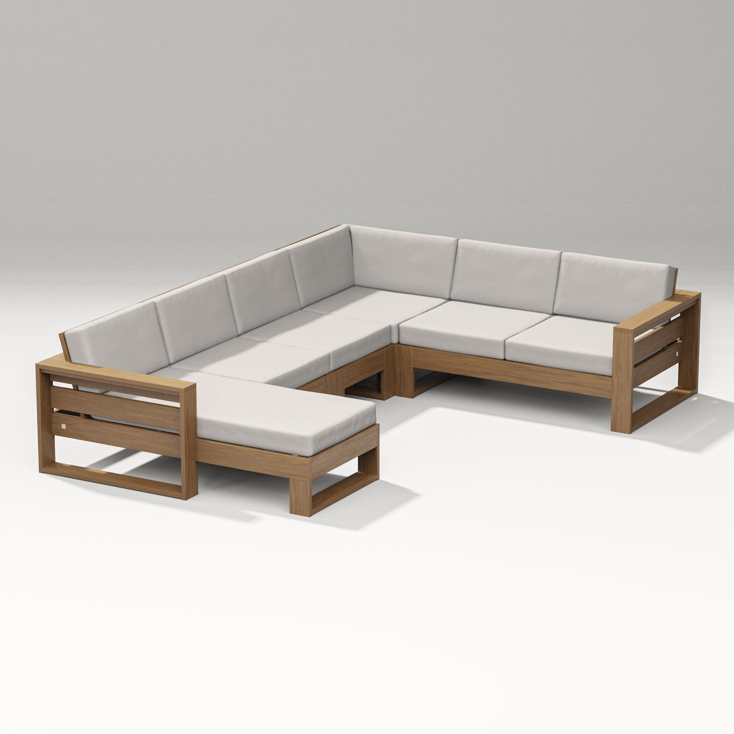 Latitude Corner Sectional with Left Chaise in Natural / Cast Ash