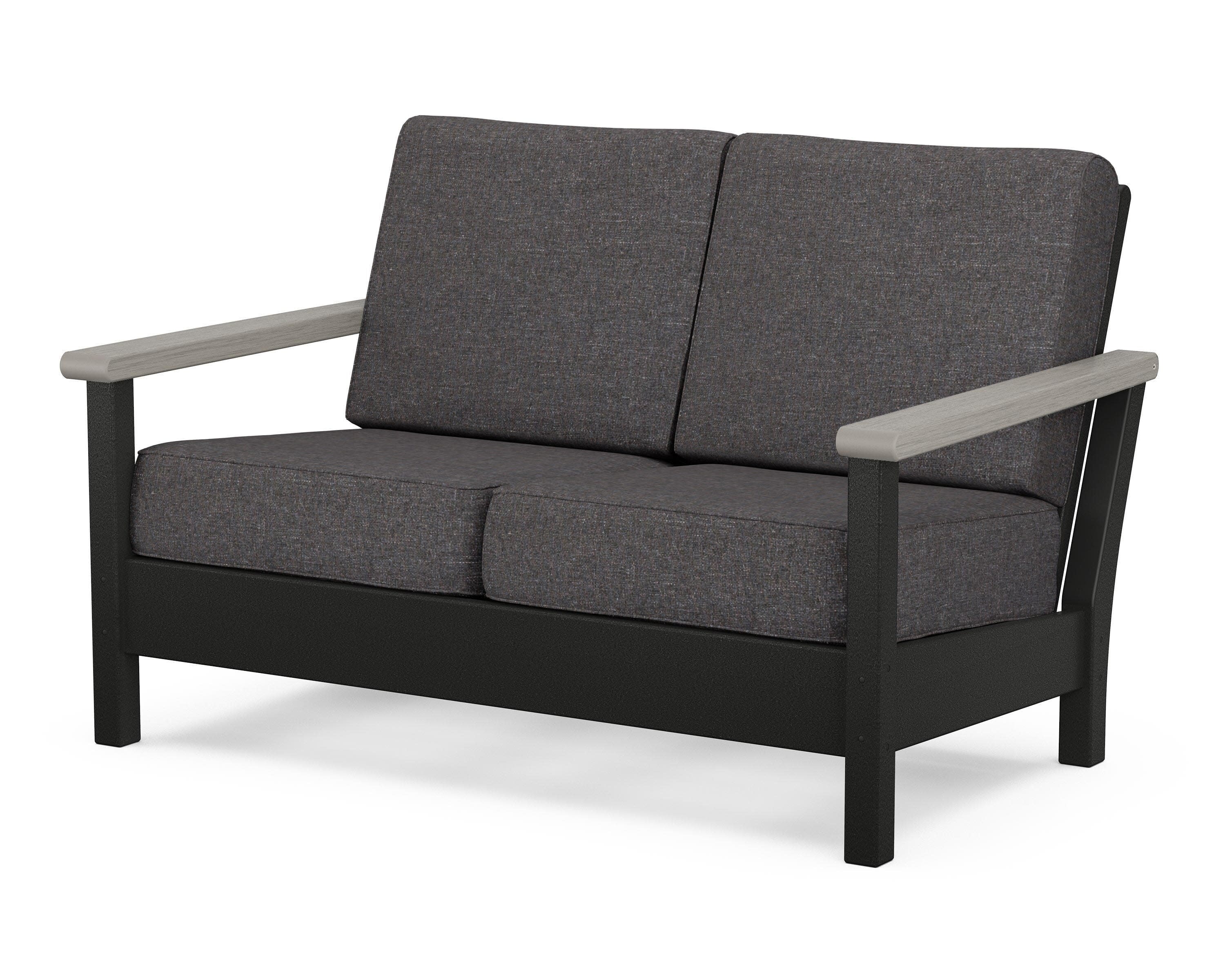 Harbour Deep Seating Loveseat in Black / Driftwood / Ash Charcoal