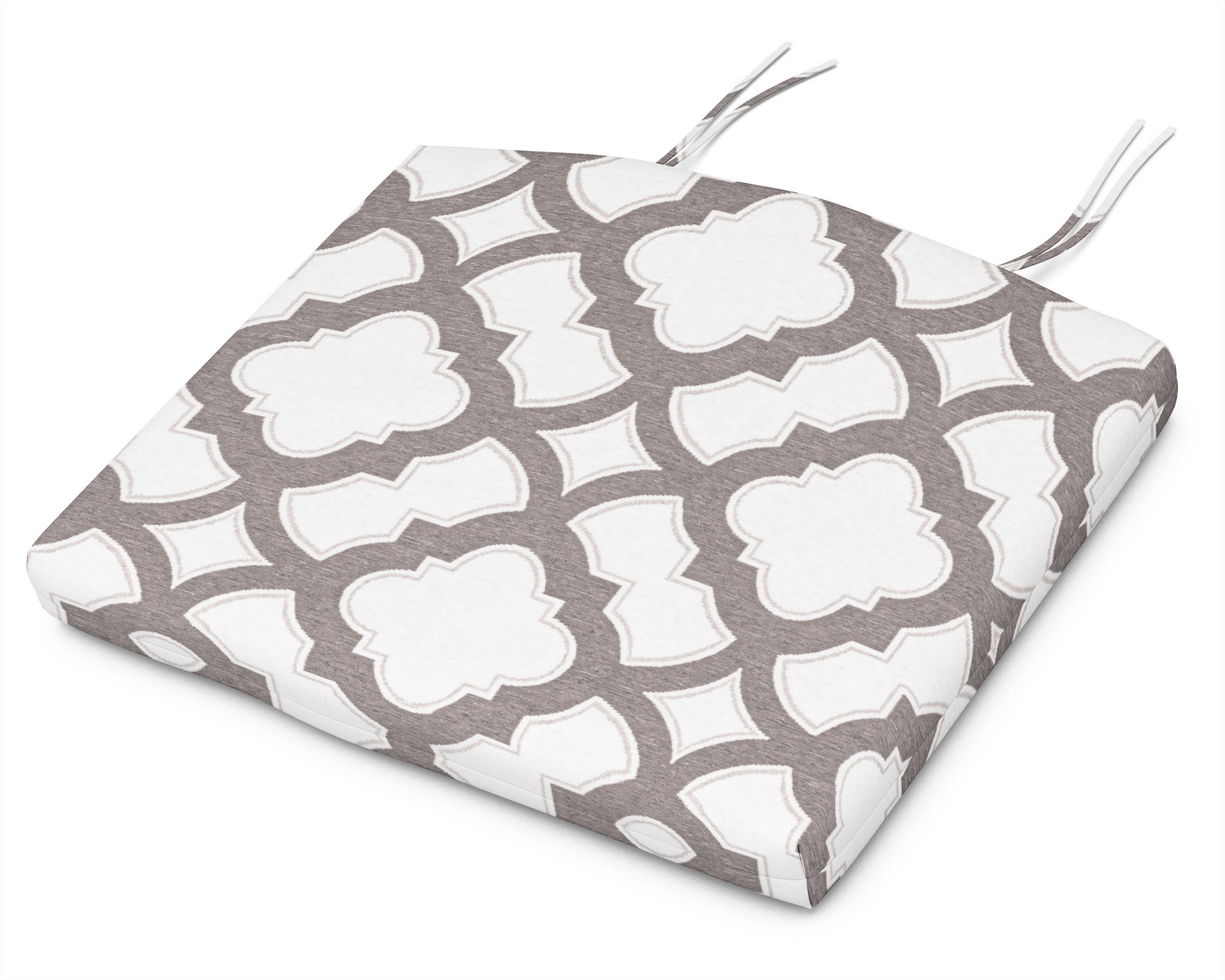 Seat Cushion - 19.06"D x 22.12"W x 2.5"H in Trellis Grey Mist