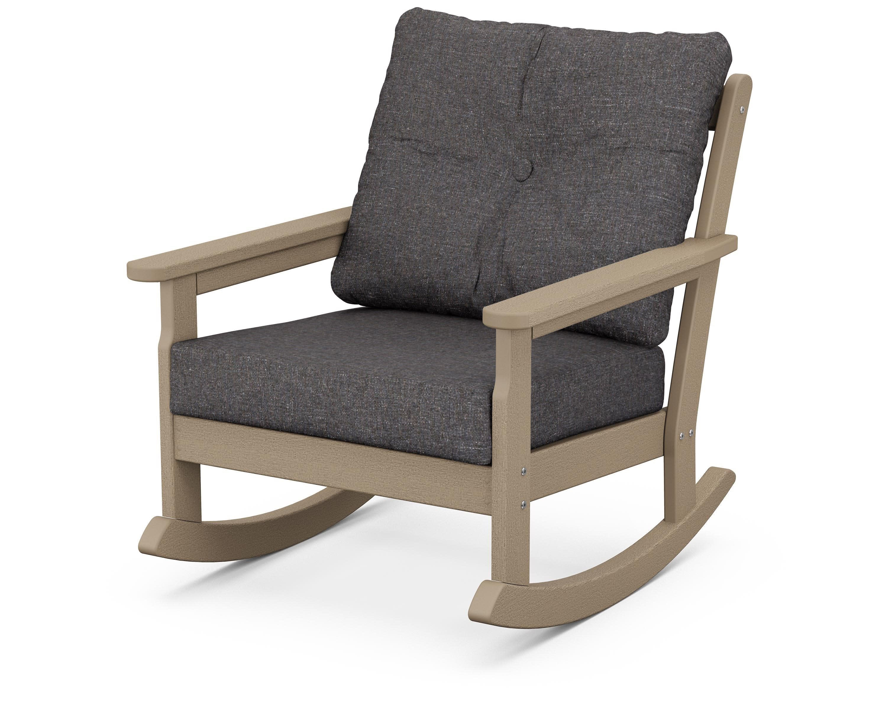 Vineyard Deep Seating Rocking Chair in Vintage Sahara / Ash Charcoal