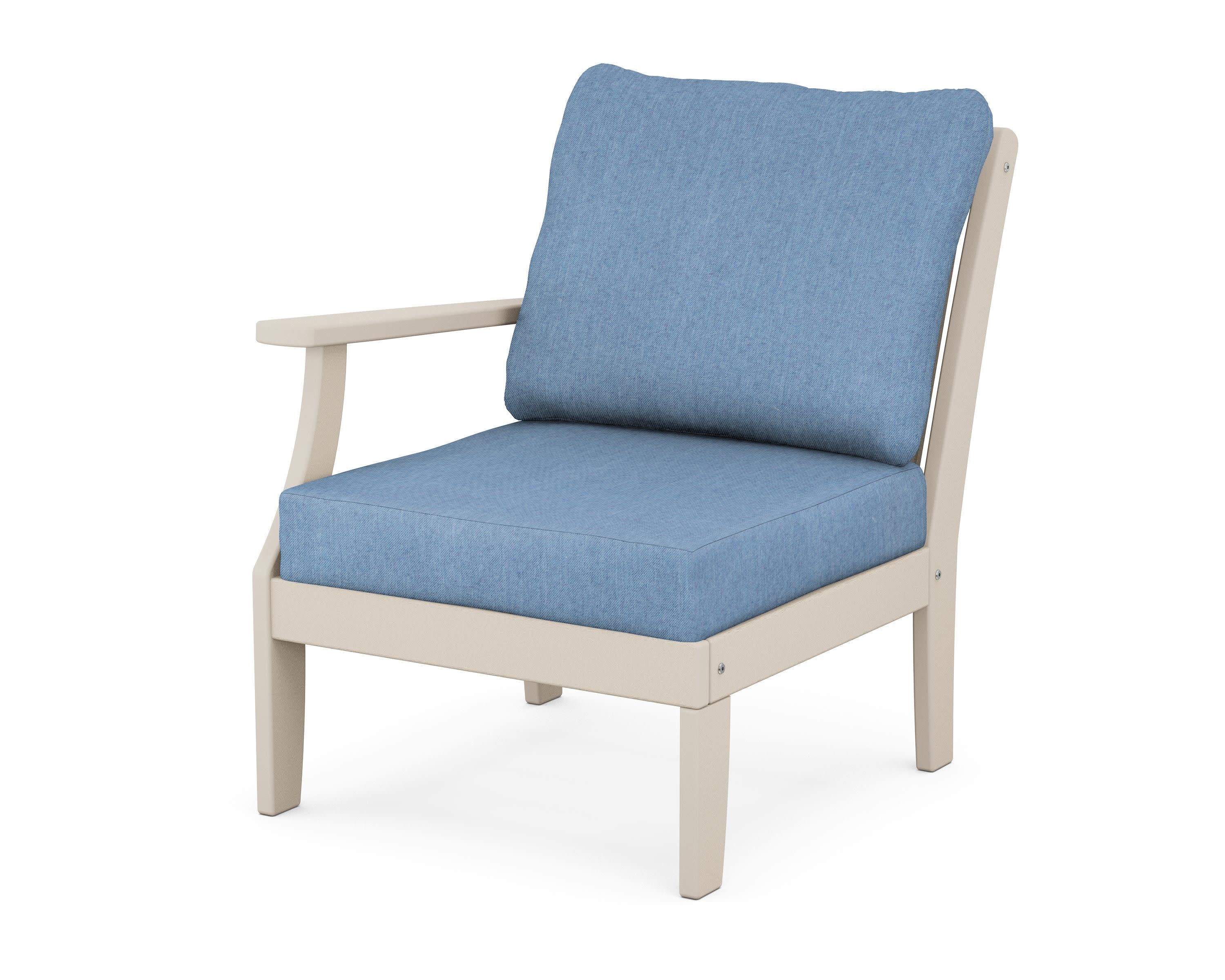 Braxton Modular Left Arm Chair in Sand / Sky Blue