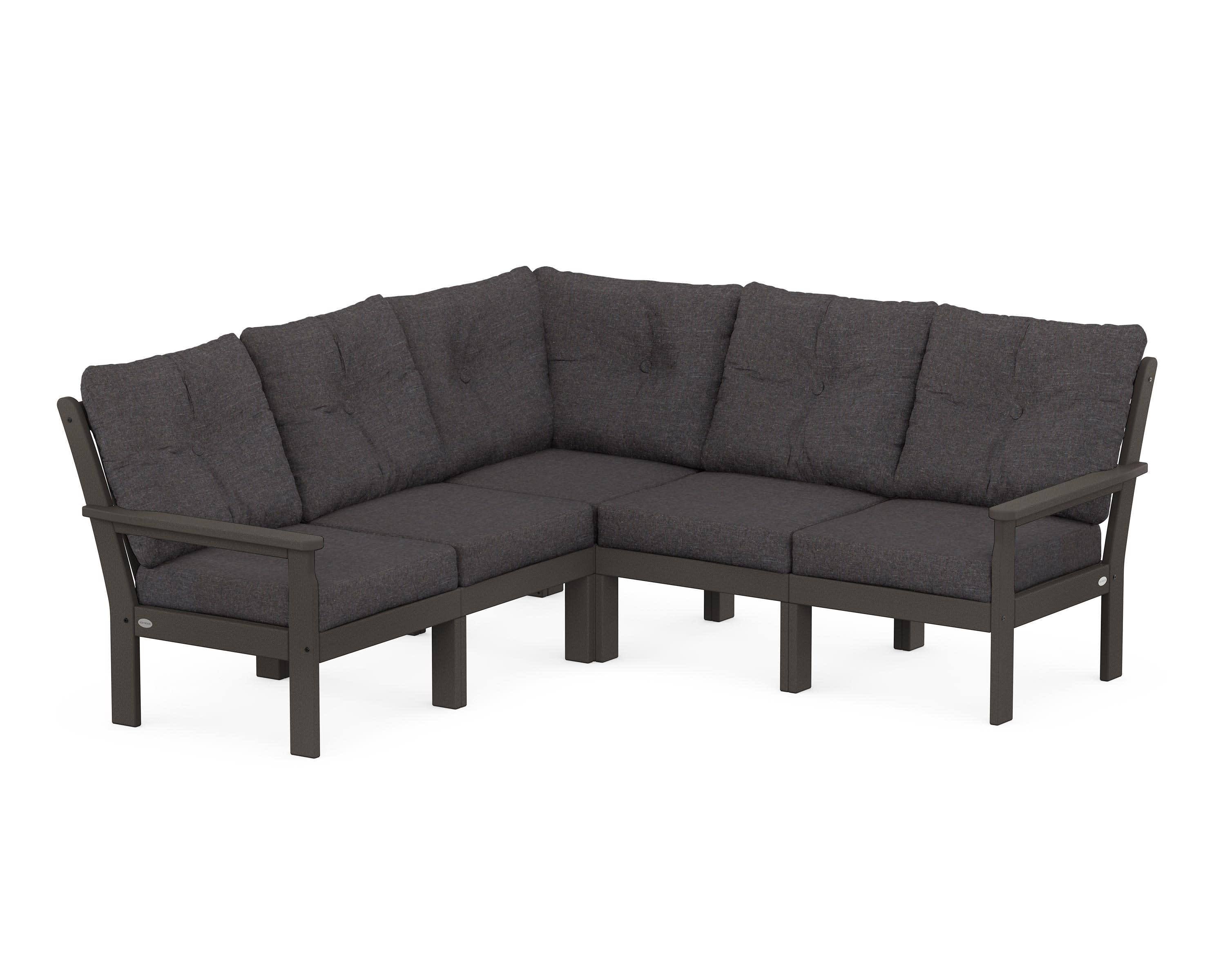 Vineyard 5-Piece Sectional in Vintage Coffee / Ash Charcoal