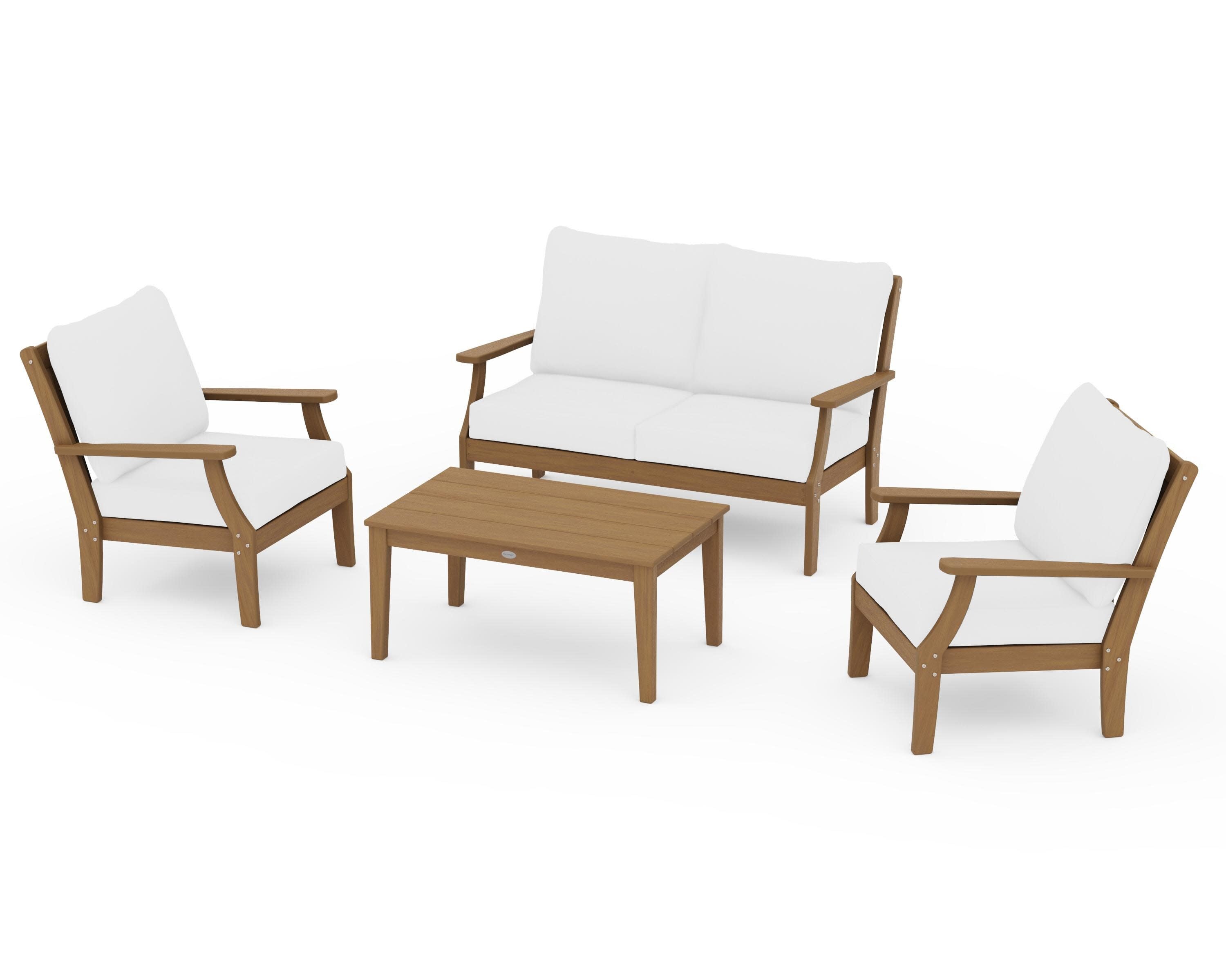 Braxton 4-Piece Deep Seating Chair Set in Natural / Natural