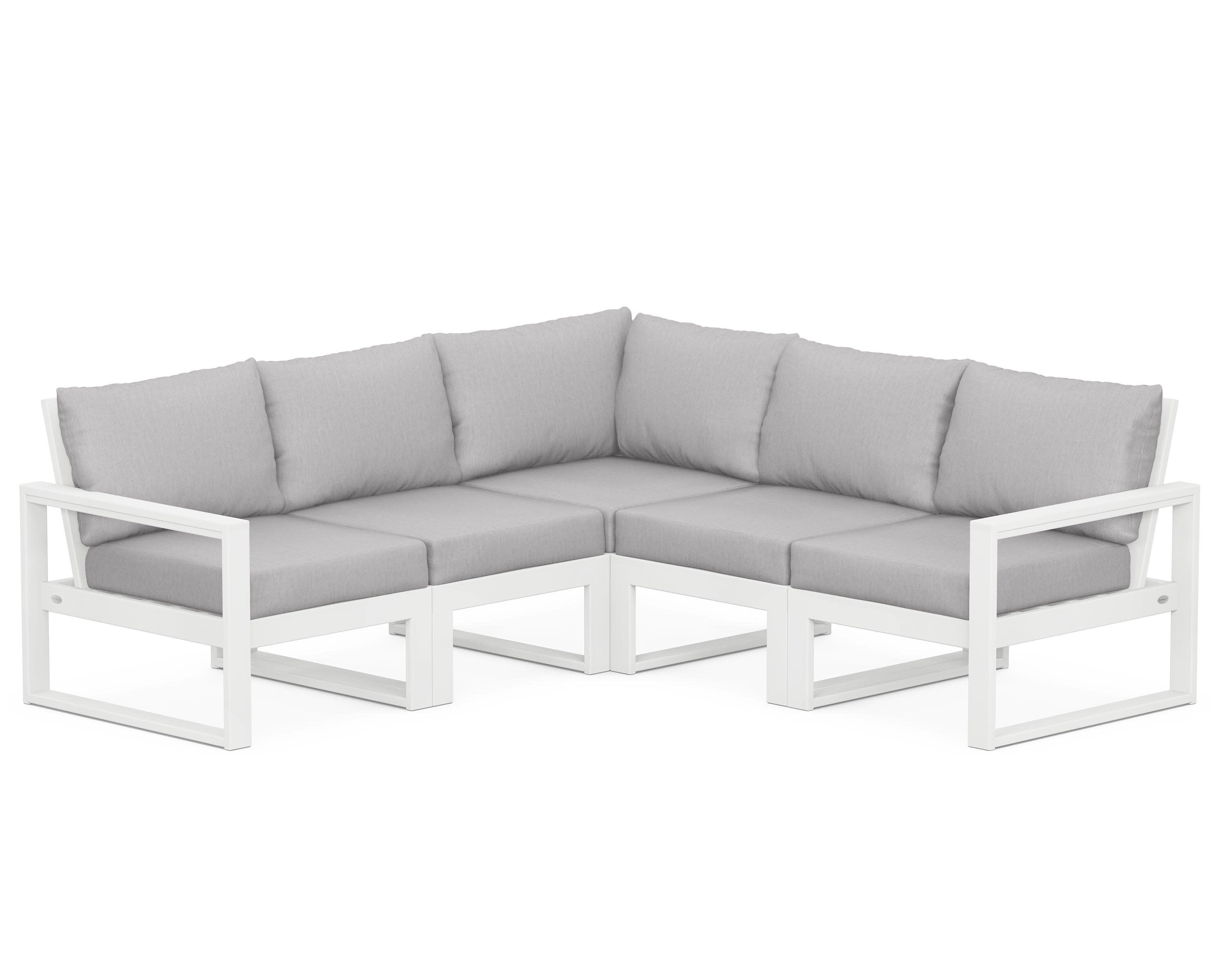 EDGE 5-Piece Modular Deep Seating Set in White / Granite