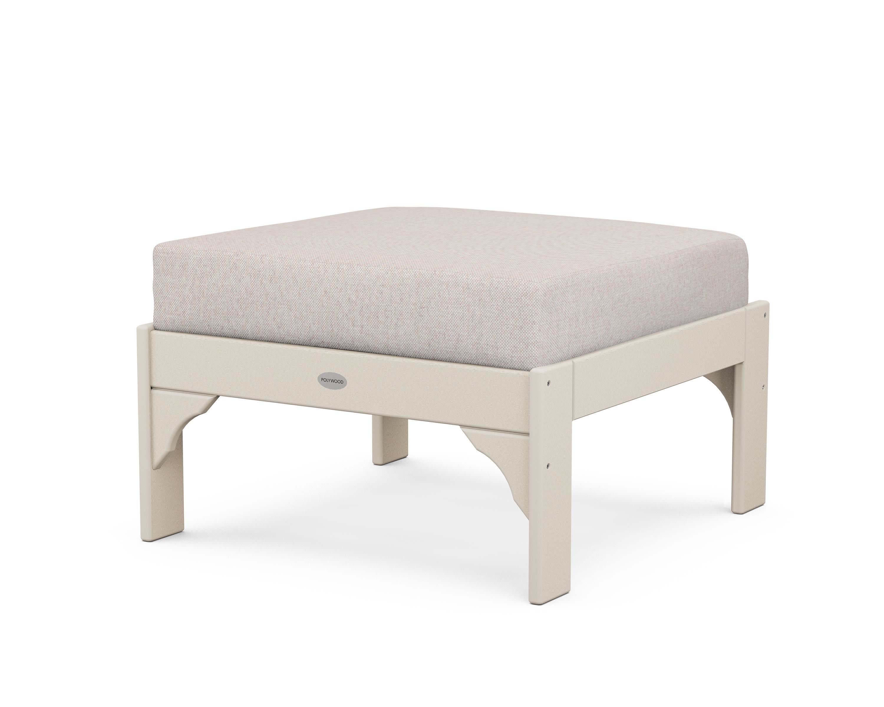 Vineyard Deep Seating Ottoman in Sand / Dune Burlap
