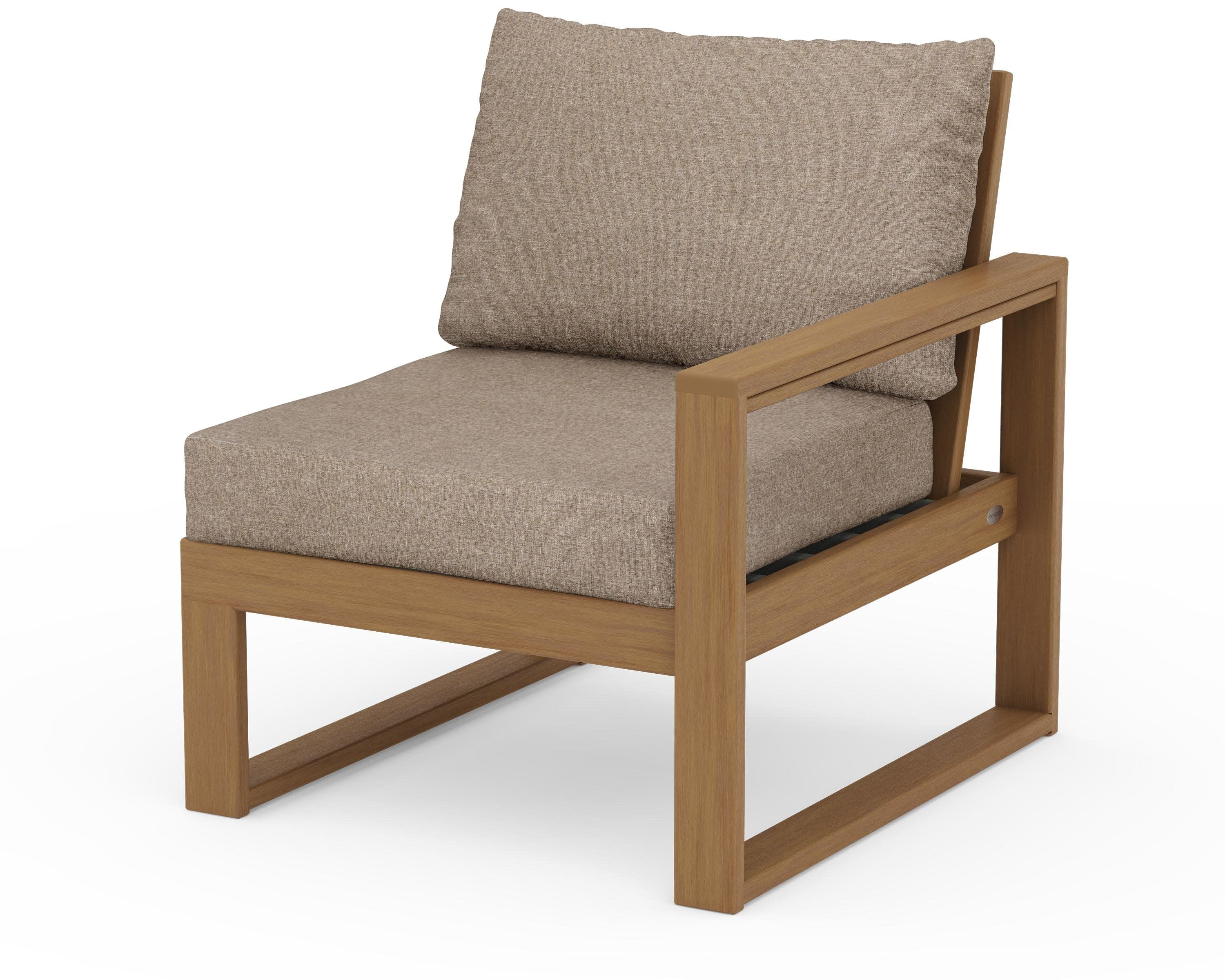 EDGE Modular Right Arm Chair in Natural / Spiced Burlap