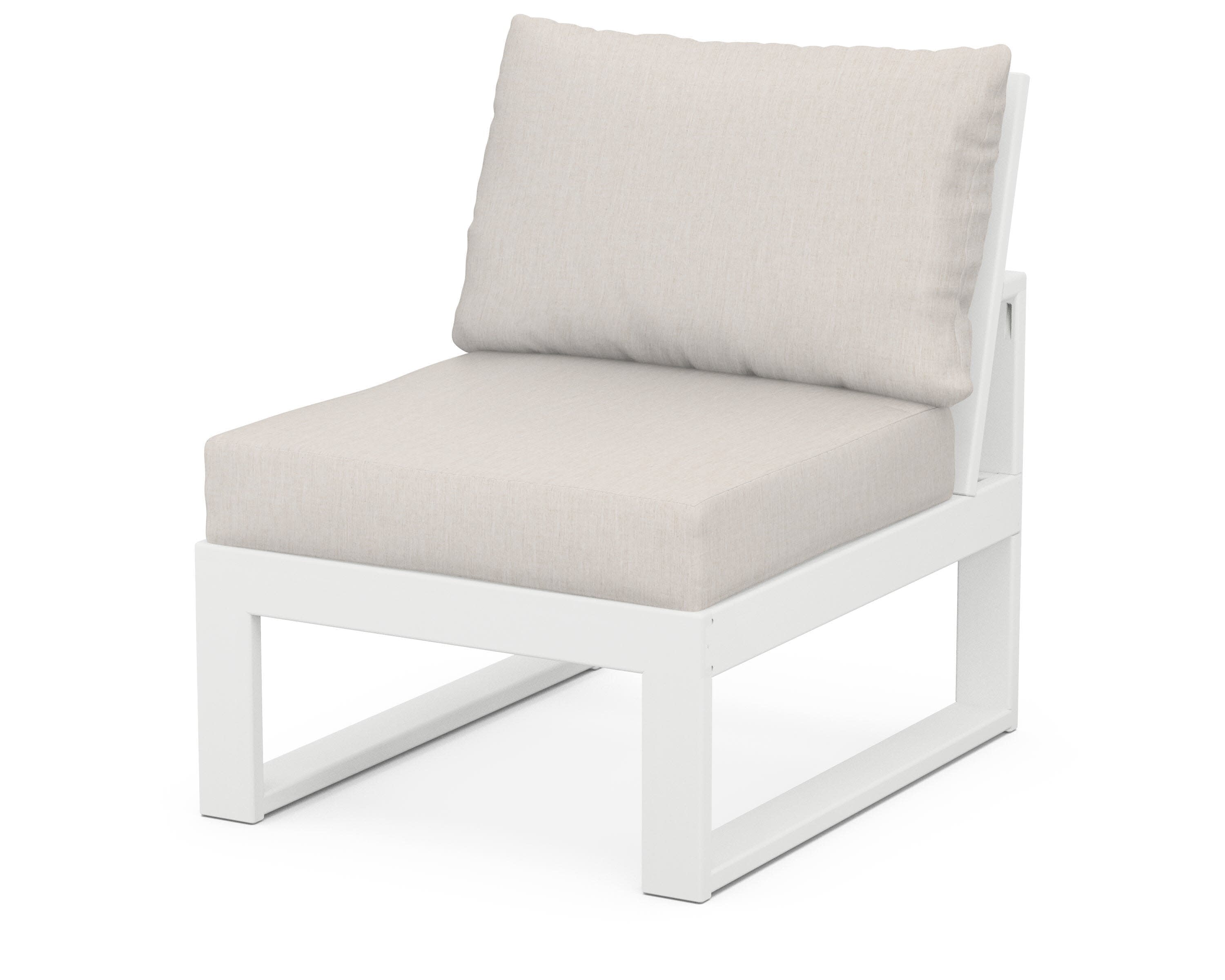 Modular Armless Chair in White / Cast Ash