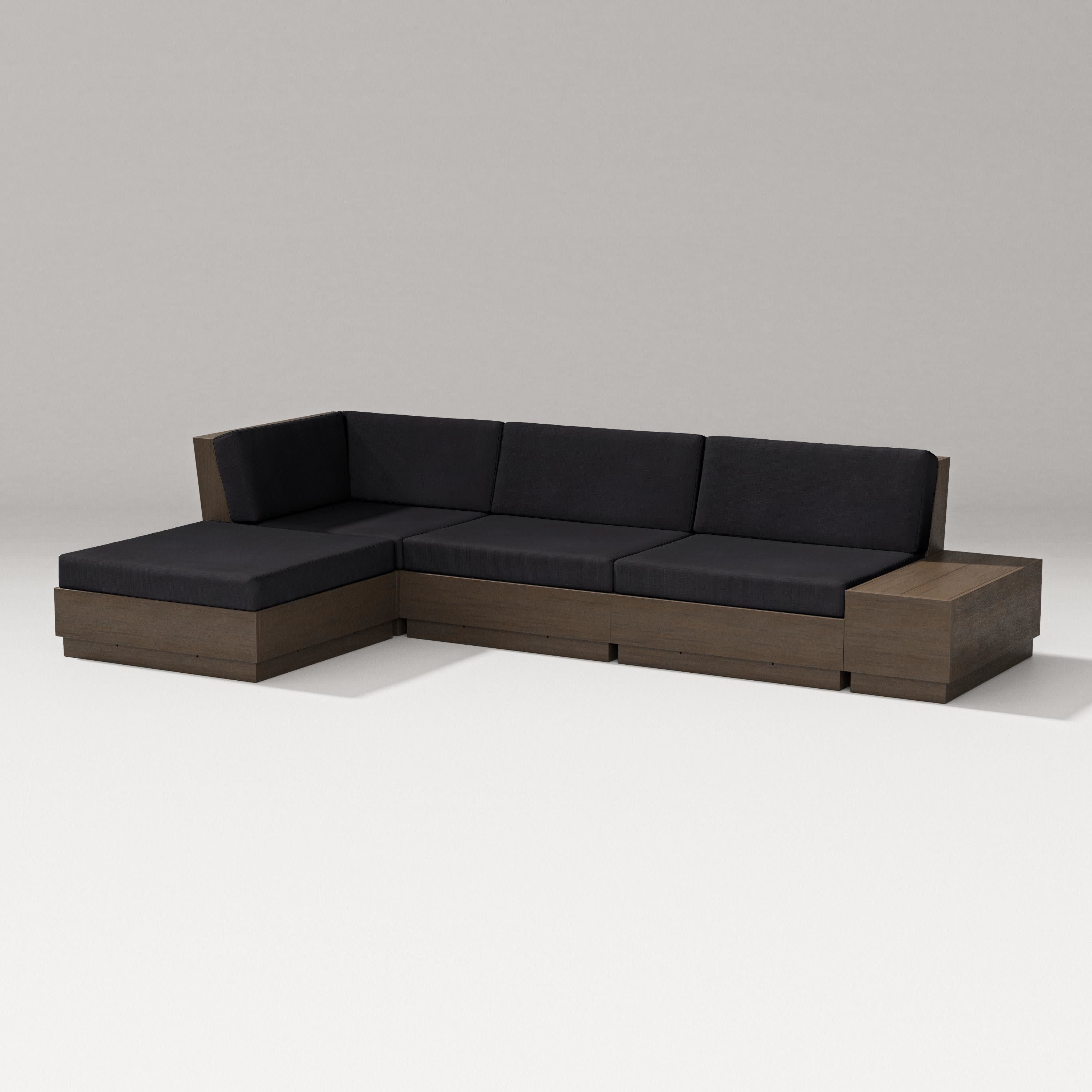 Elevate Chaise Sectional in Kona / Midnight Linen