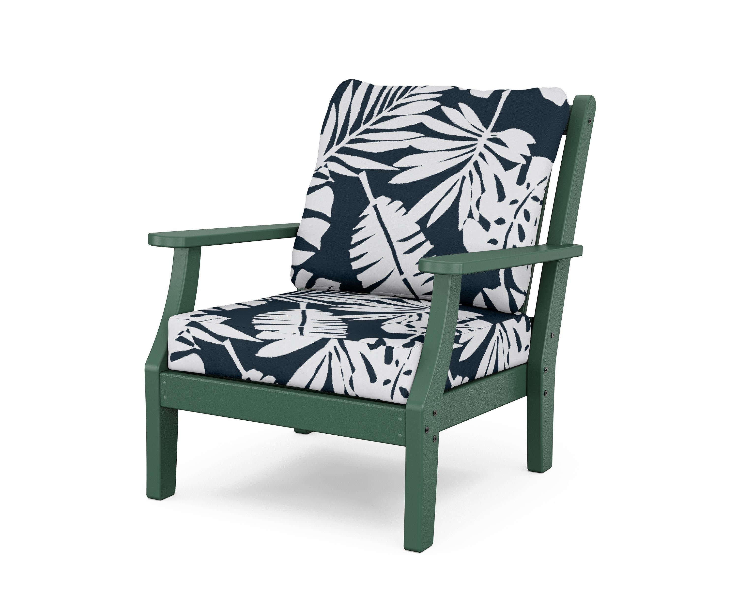 Wovendale Deep Seating Chair in Green / Leaf Marine Indigo