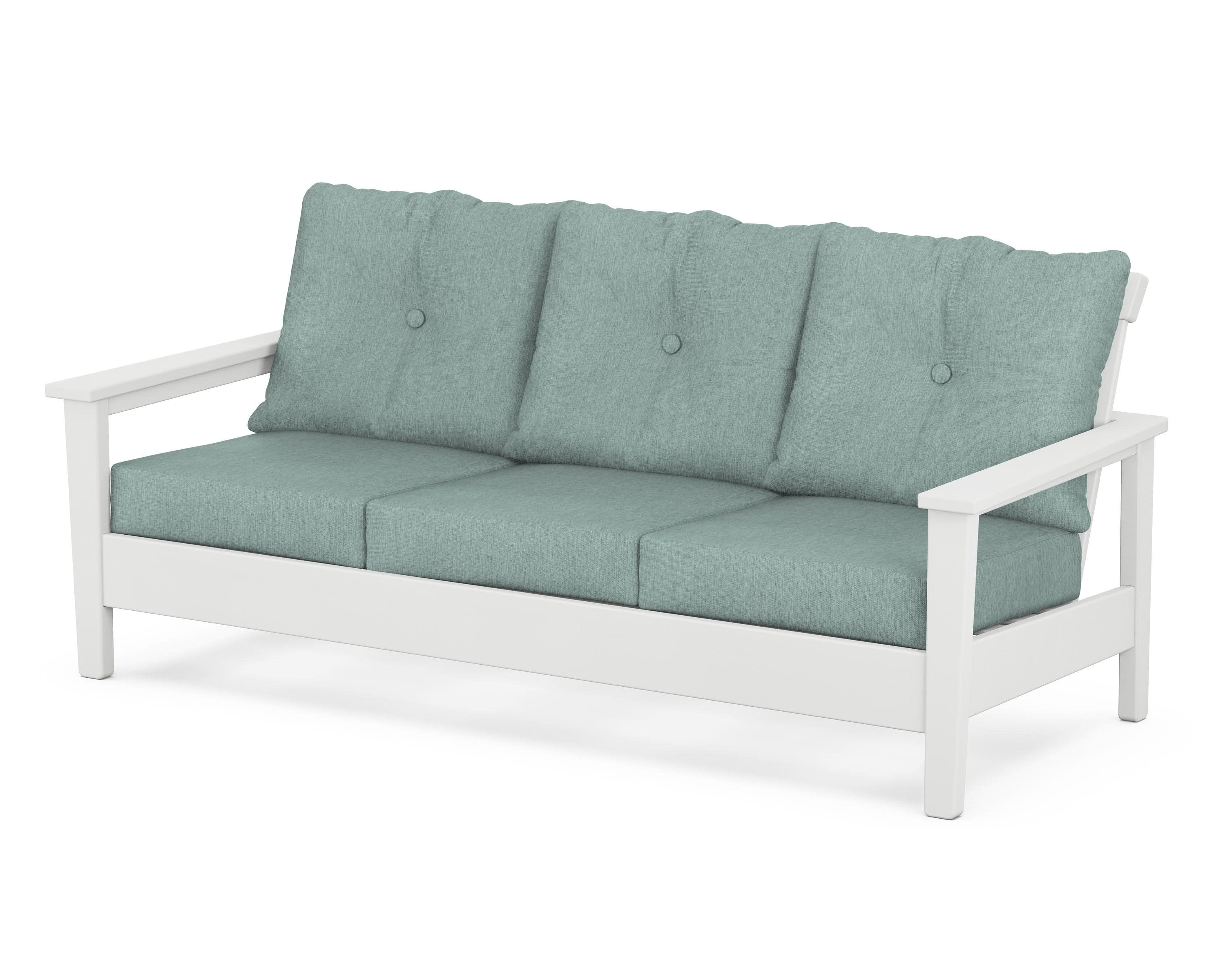 Prescott Deep Seating Sofa in White / Glacier Spa