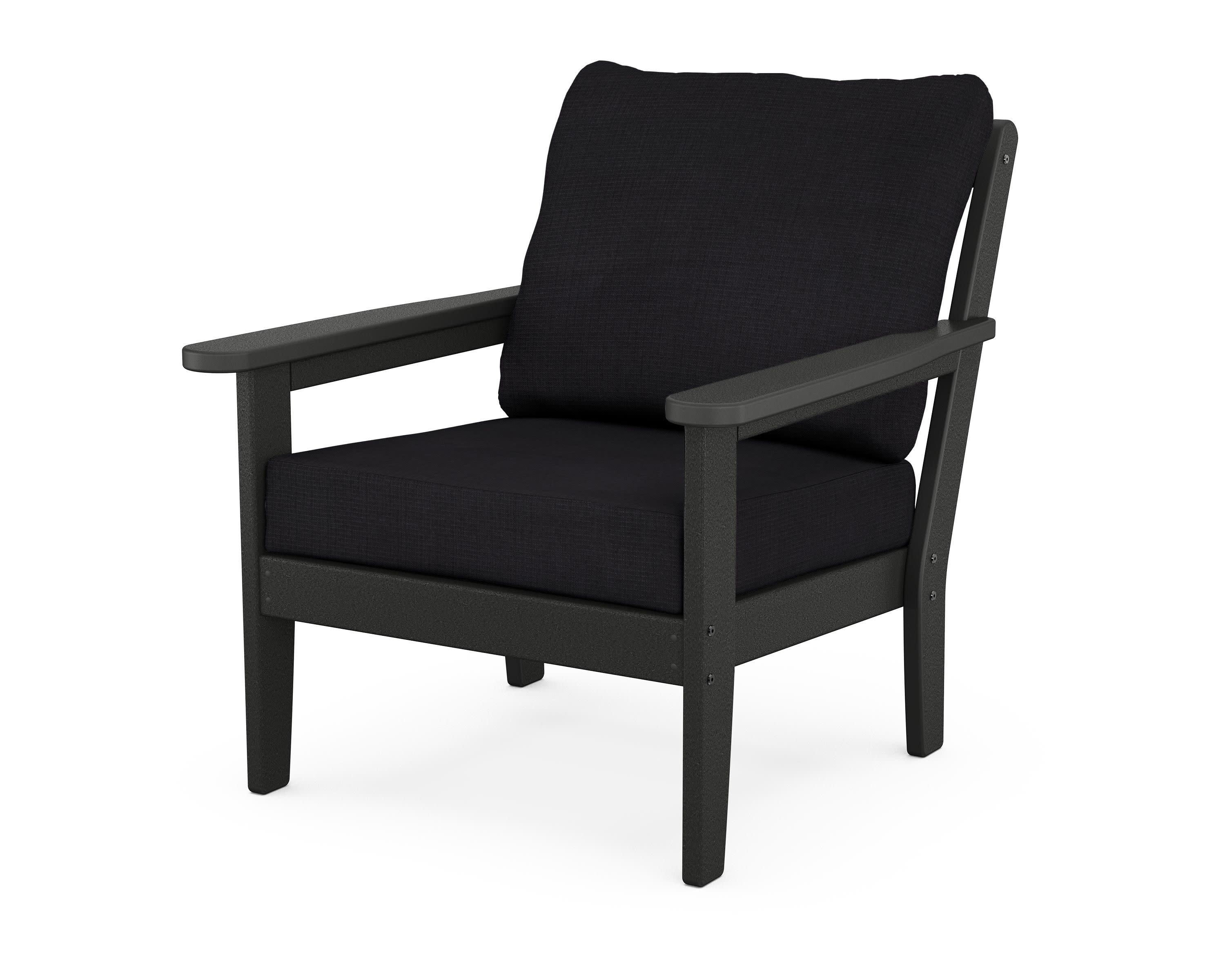 Cottage Deep Seating Chair in Black / Midnight Linen