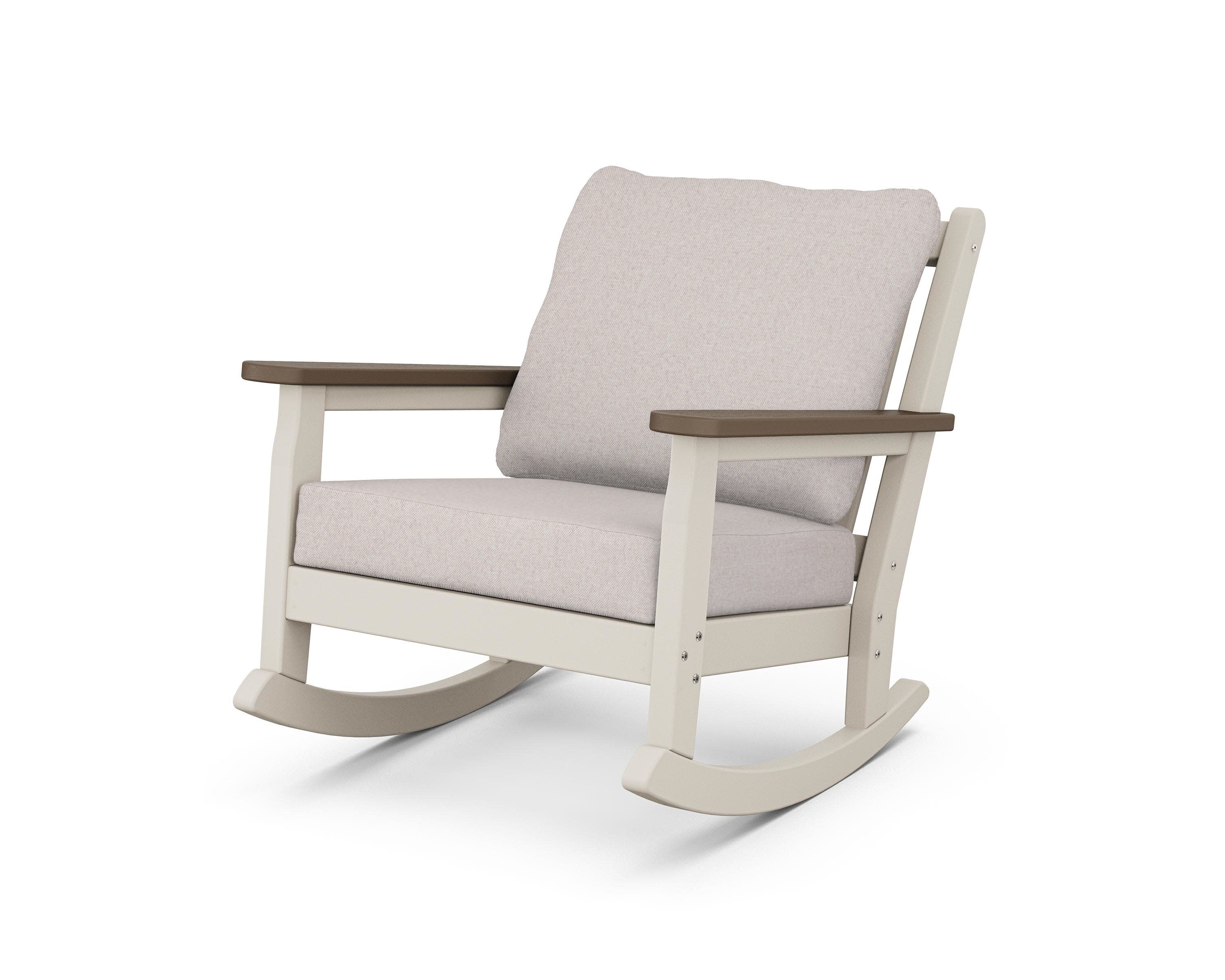 Chippendale Deep Seating Rocking Chair in Sand / Kona / Dune Burlap