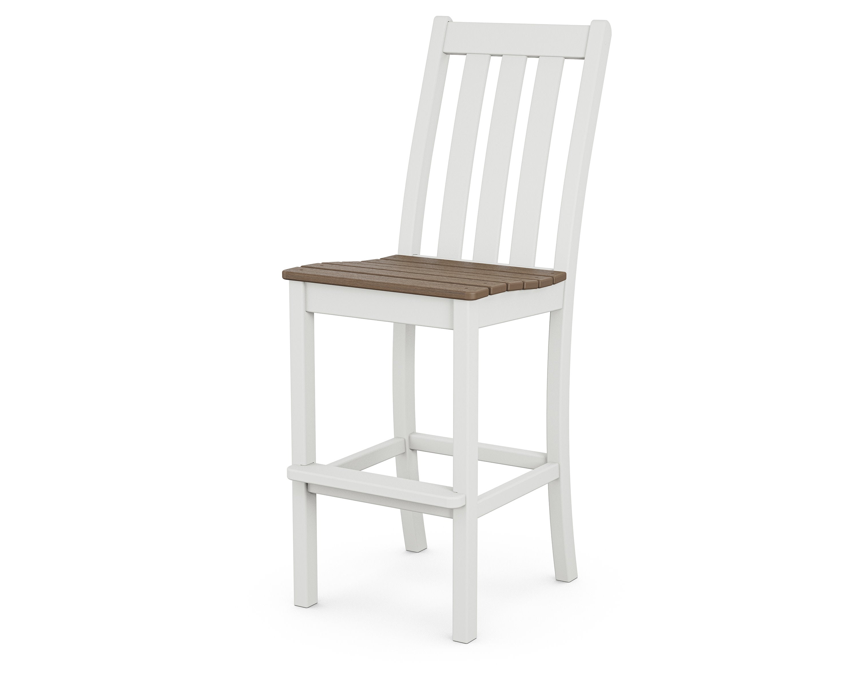 Vineyard Bar Side Chair in White / Kona