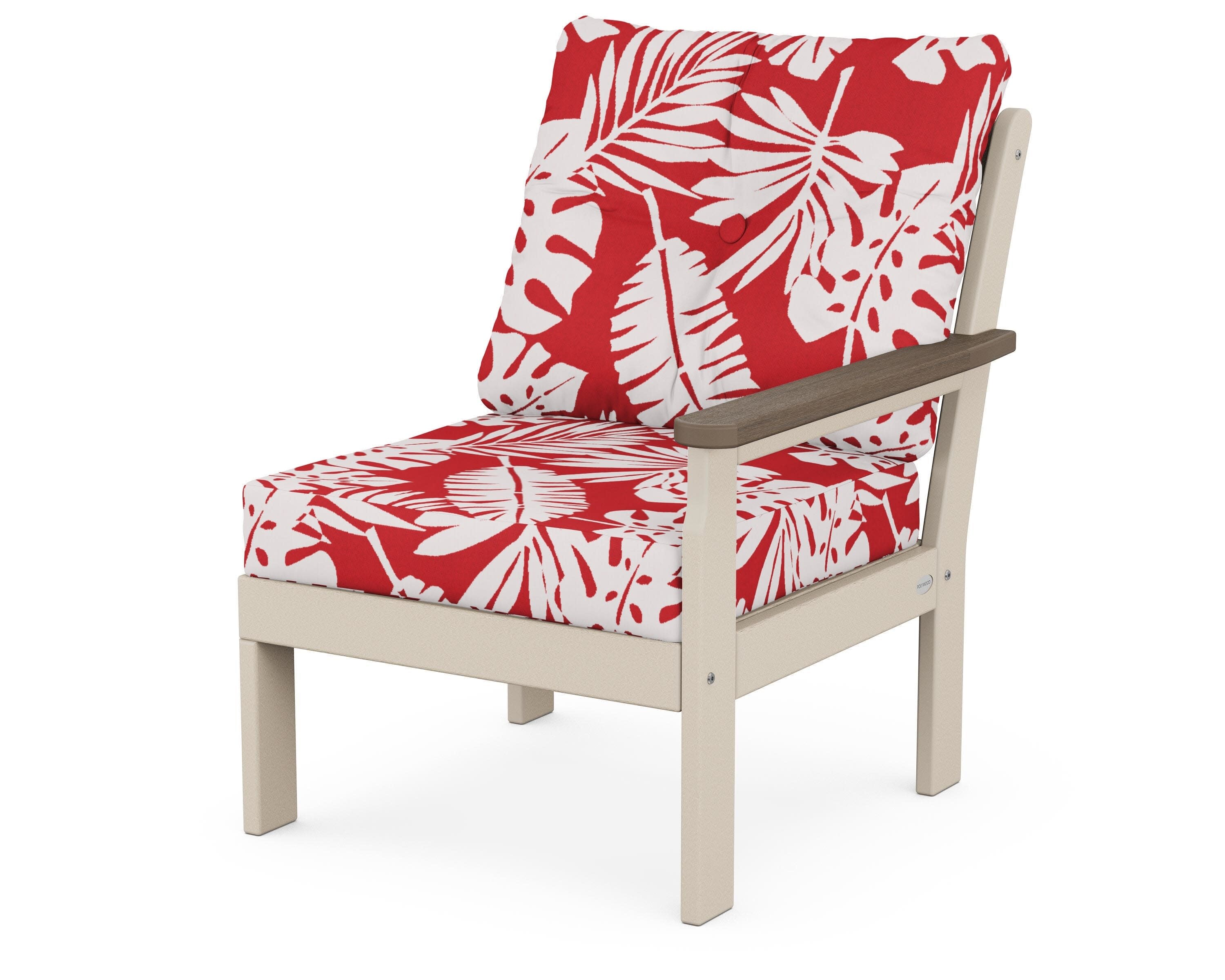 Vineyard Modular Right Arm Chair in Sand / Kona / Leaf Crimson