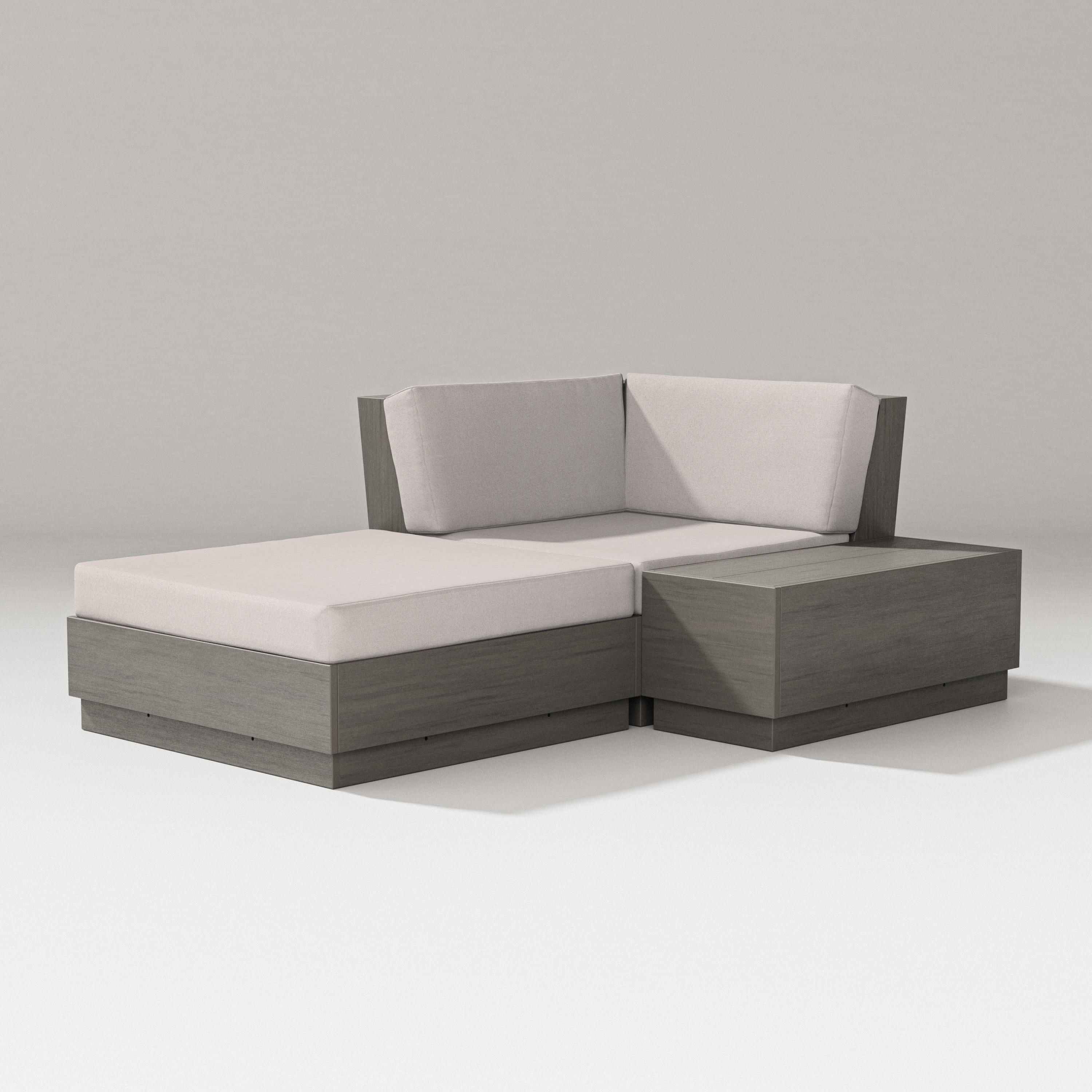 Elevate Corner Chaise in Driftwood / Dune Burlap