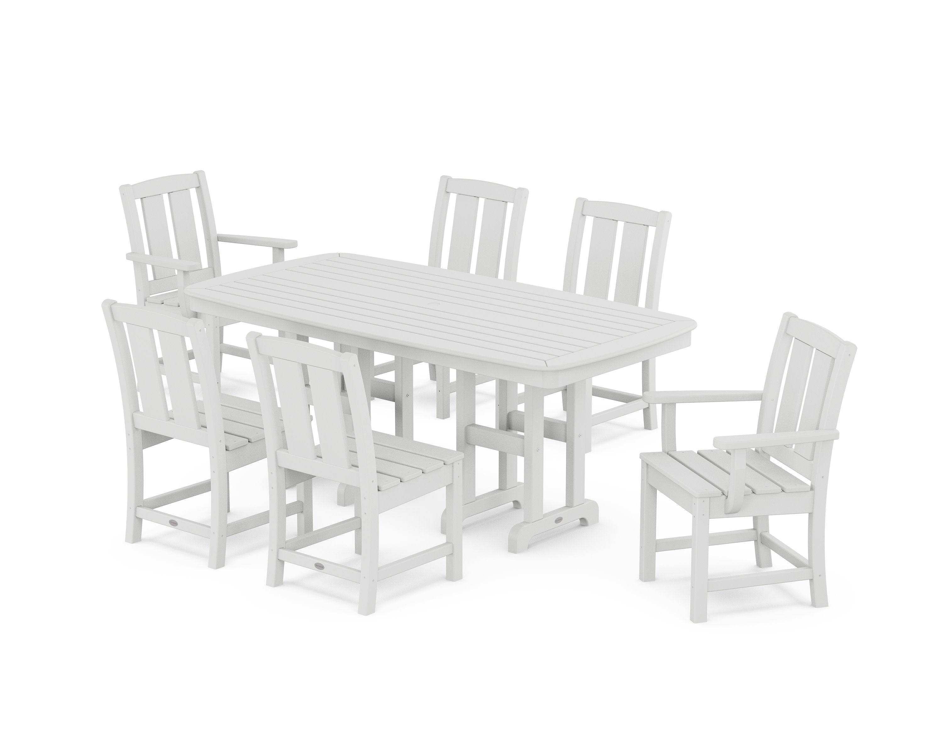 Mission 7-Piece Dining Set in White