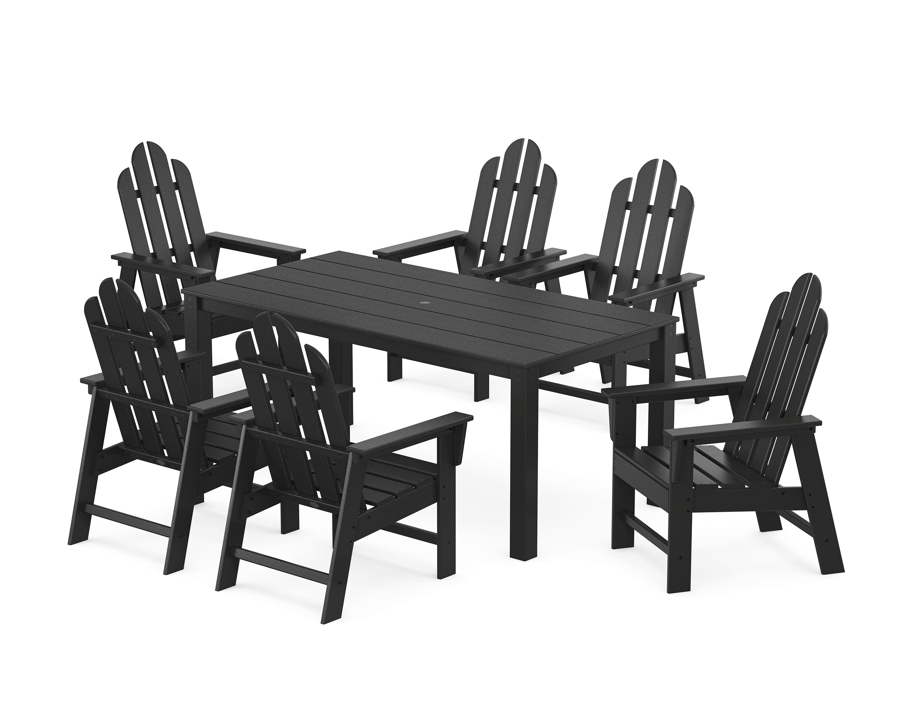 Long Island 7-Piece Parsons Dining Set in Black