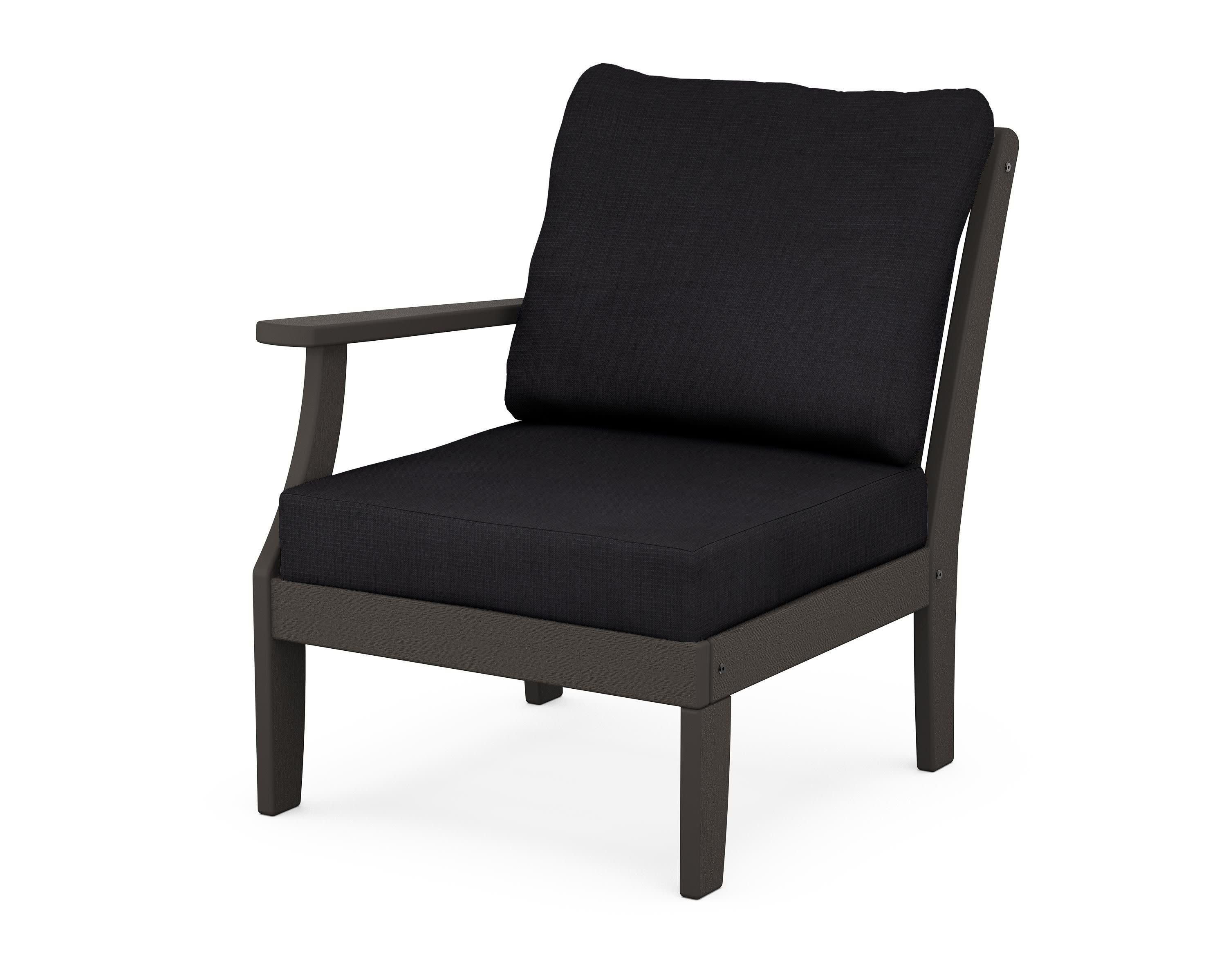 Braxton Modular Left Arm Chair in Vintage Coffee / Midnight Linen
