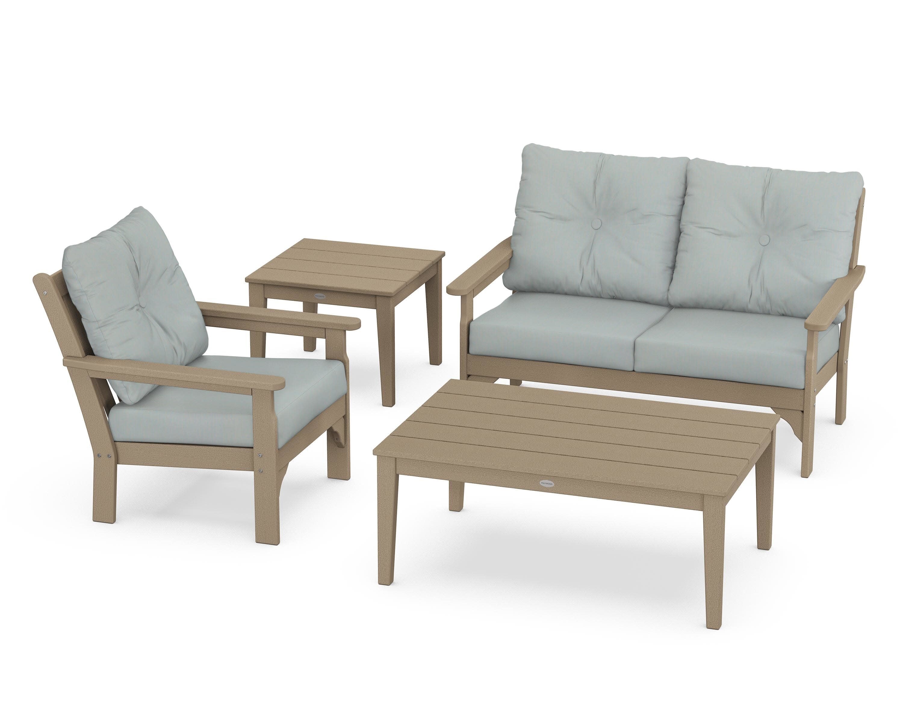 Vineyard 4-Piece Deep Seating Set in Vintage Sahara / Spa