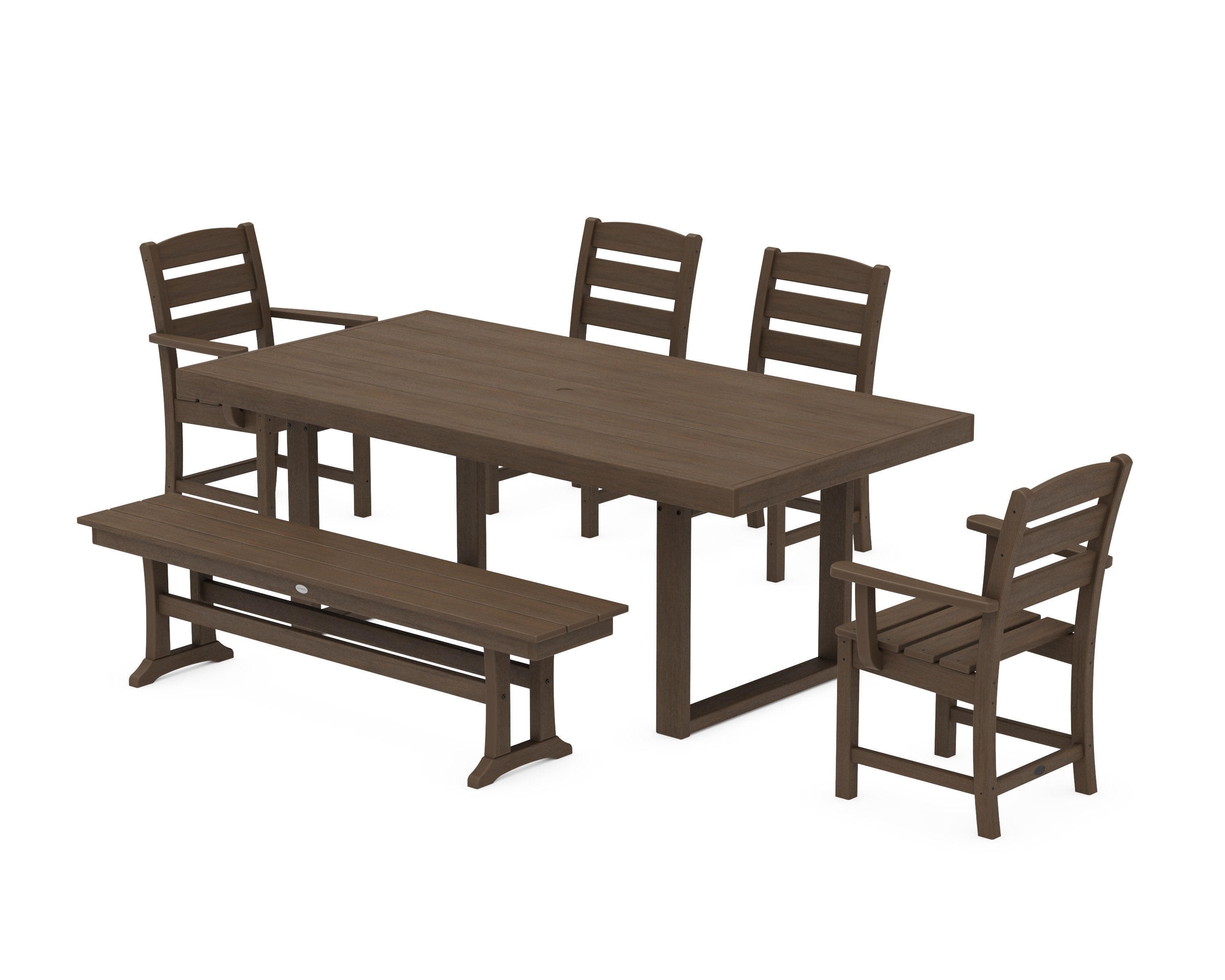 Lakeside 6-Piece Dining Set with Bench in Kona